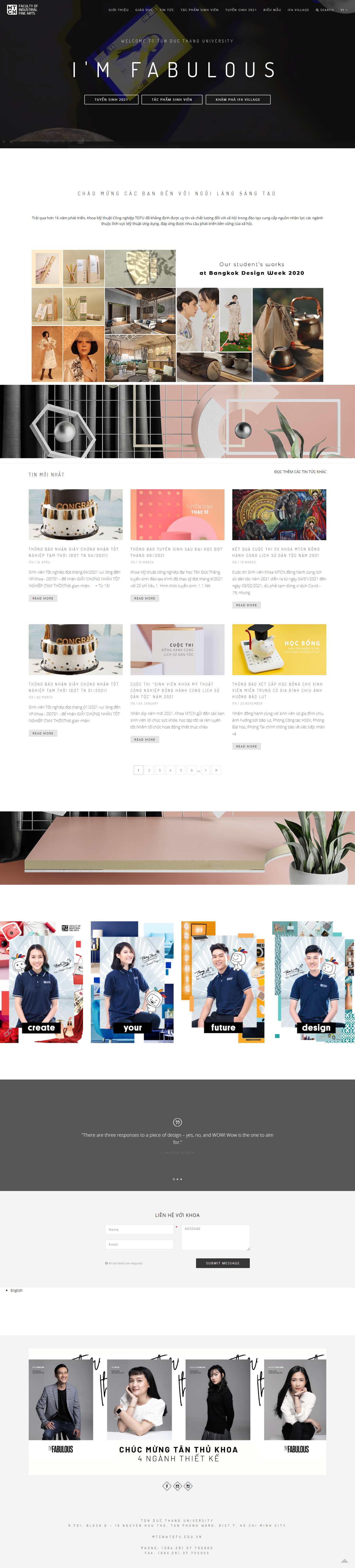 Thiết kế Web nghệ thuật mỹ thuật ifa.tdtu.edu.vn