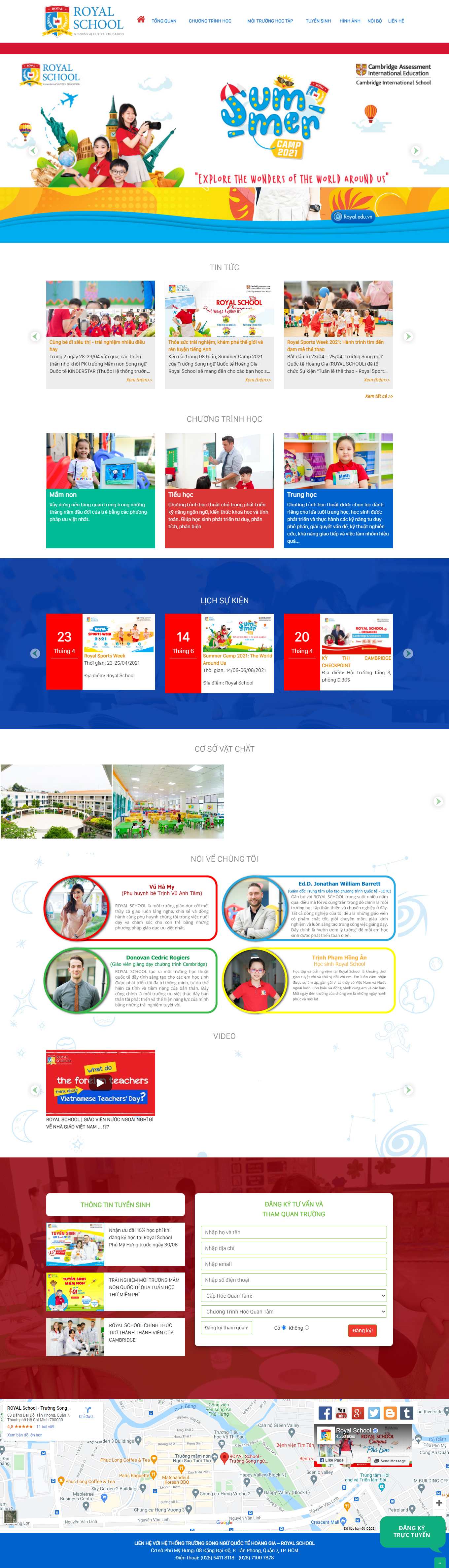 Thiết kế Web giáo dục Đào tạo trường học royal.edu.vn