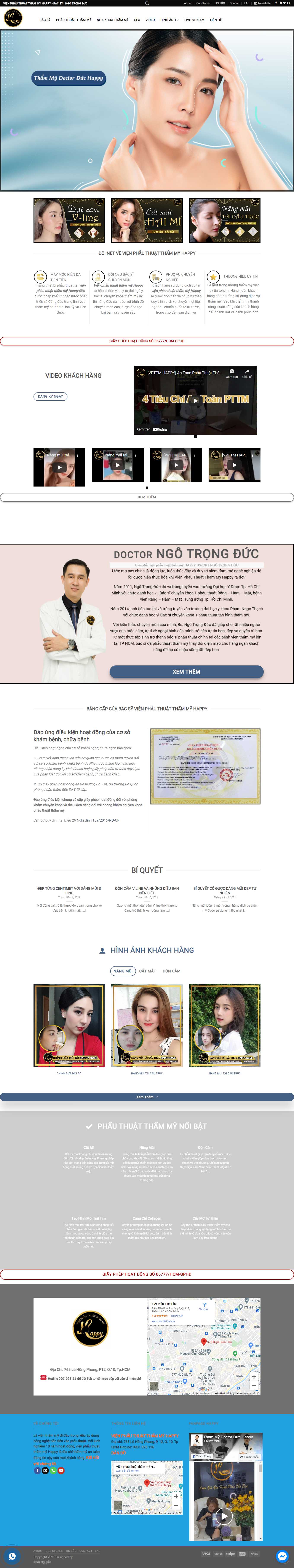 Thiết kế Web làm Đẹp spa thẩm mỹ viện fitness vienphauthuatthammyhappy.com
