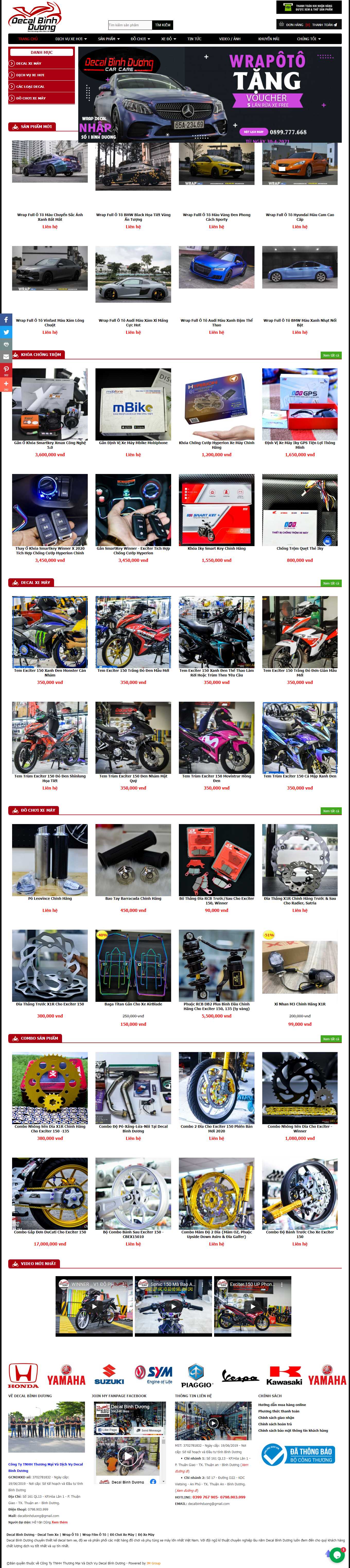 Thiết kế Web Ô tô xe máy decalbinhduong.com