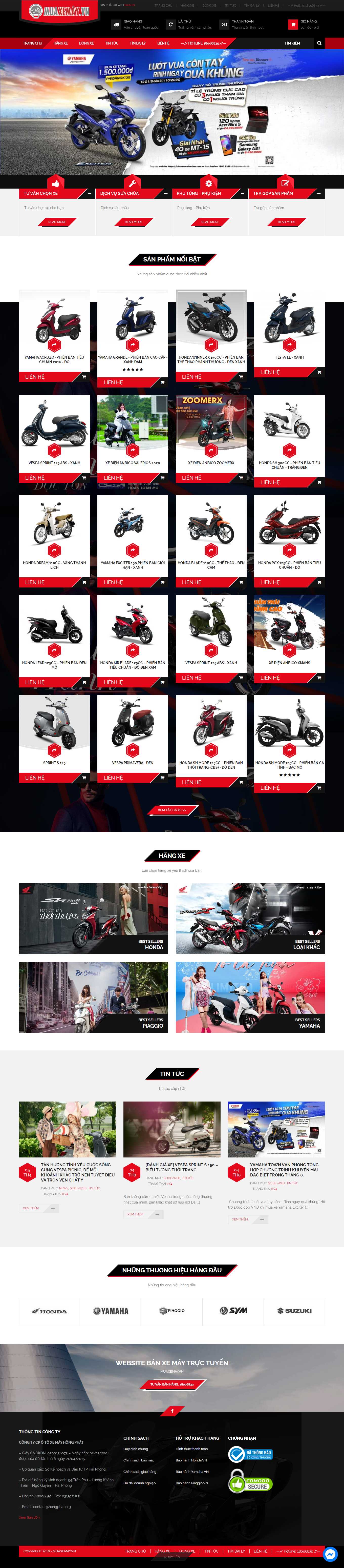 Thiết kế Web Ô tô xe máy muaxemay.vn