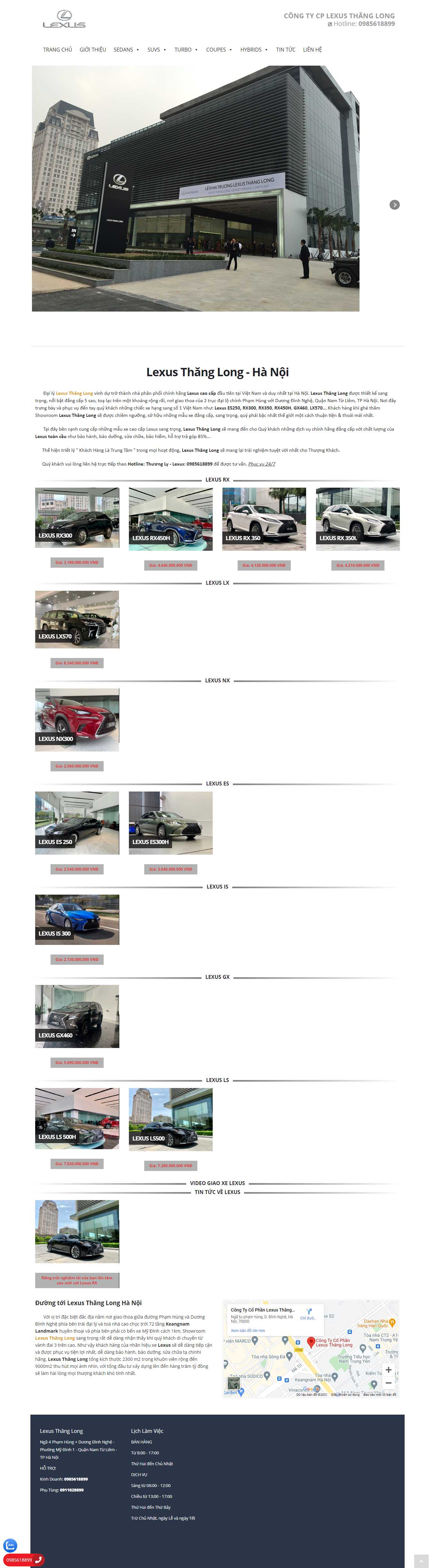 Thiết kế Web Ô tô xe máy lexusthanglonghn.com.vn