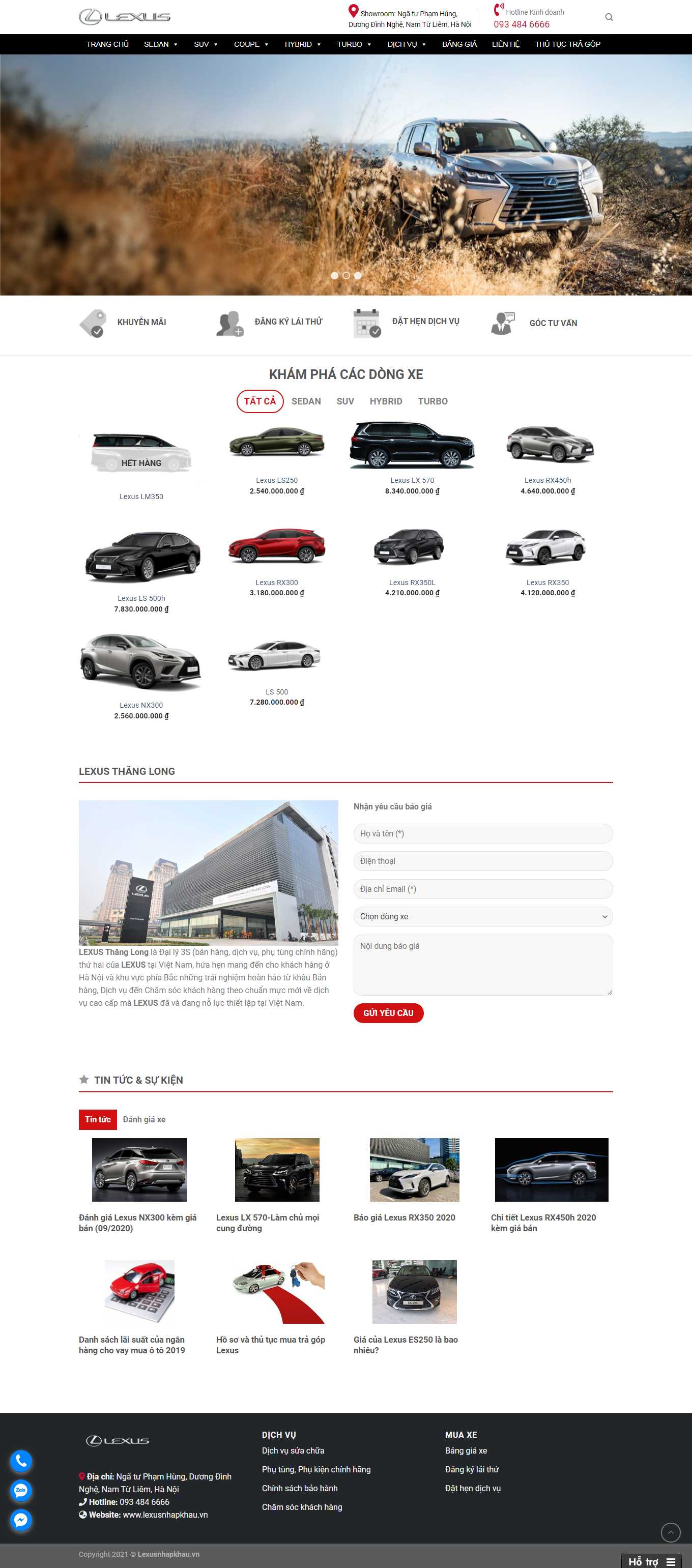 Thiết kế Web Ô tô xe máy lexusnhapkhau.vn