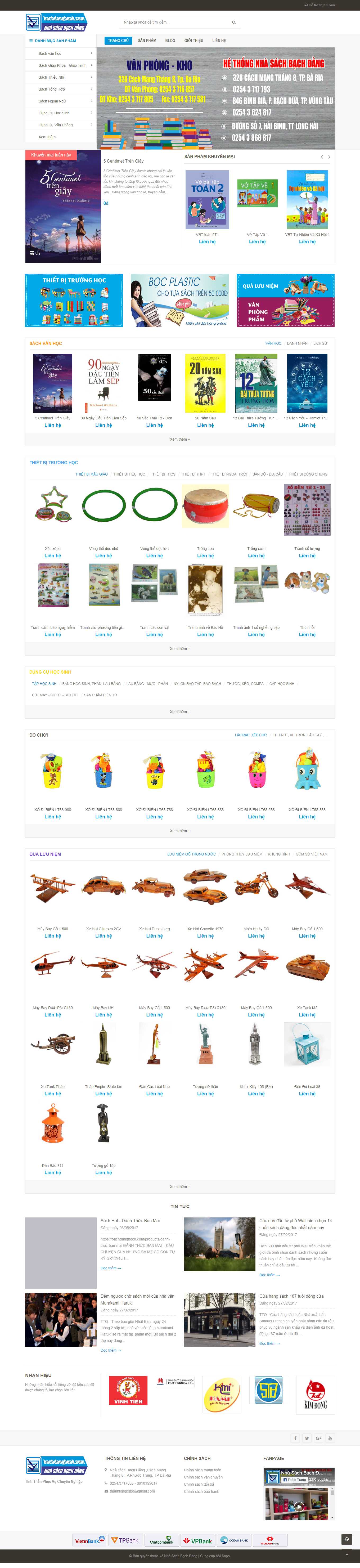 Thiết kế Web rao vặt Đấu giá bachdangbook.com