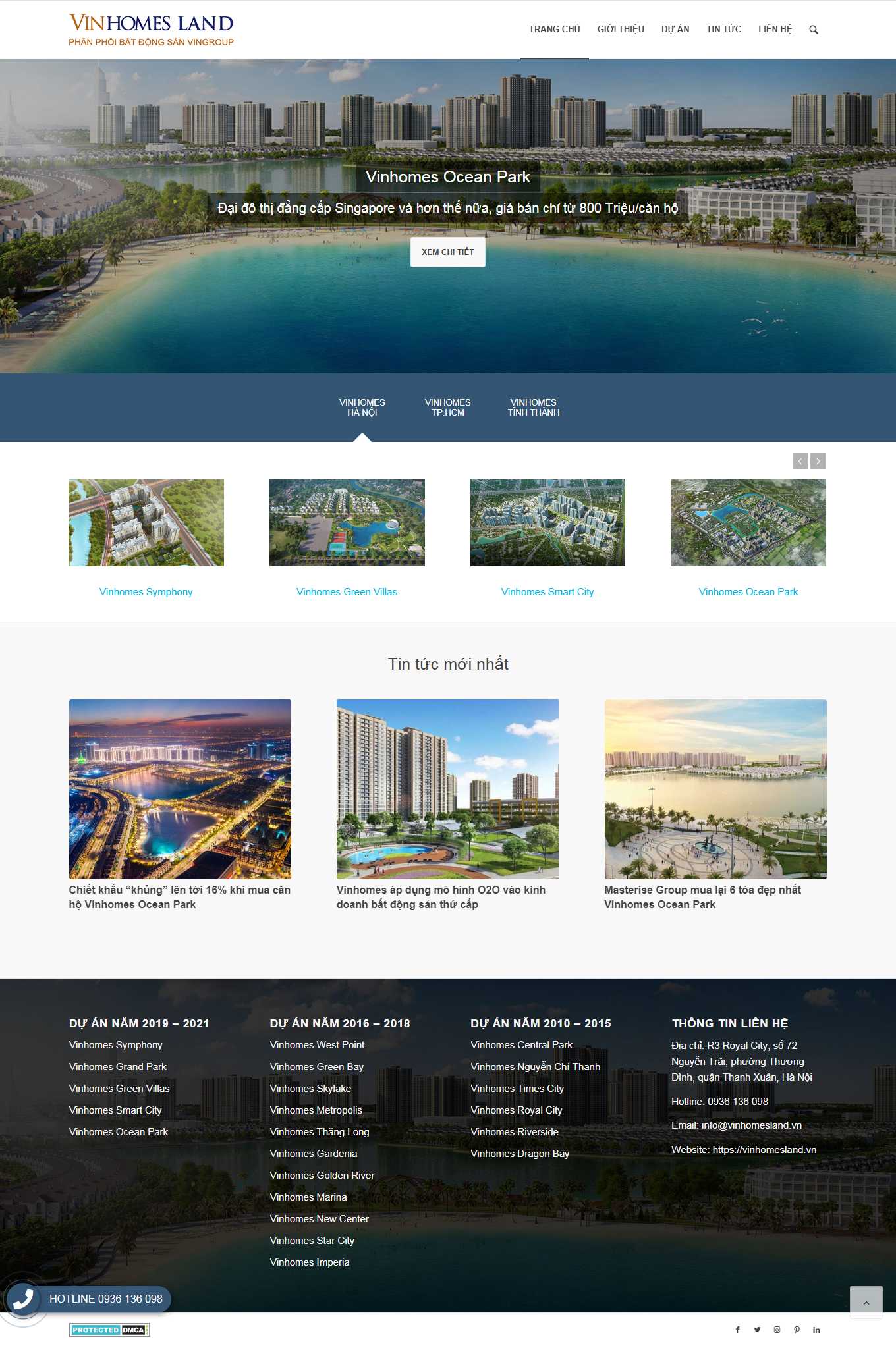 Thiết kế Web vui chơi giải trí vinhomesland.vn