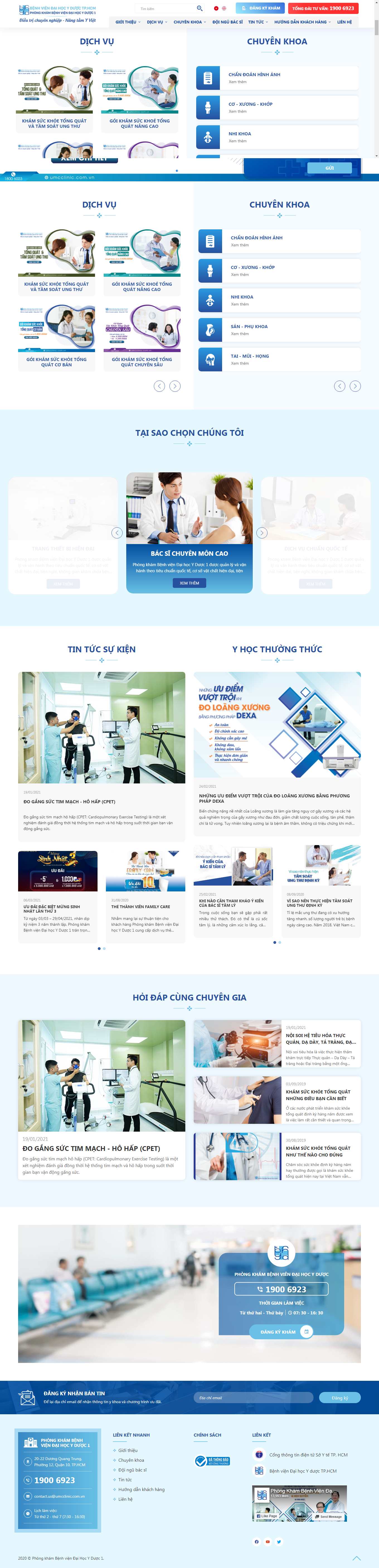 Thiết kế Web sức khỏe y tế dược umcclinic.com.vn