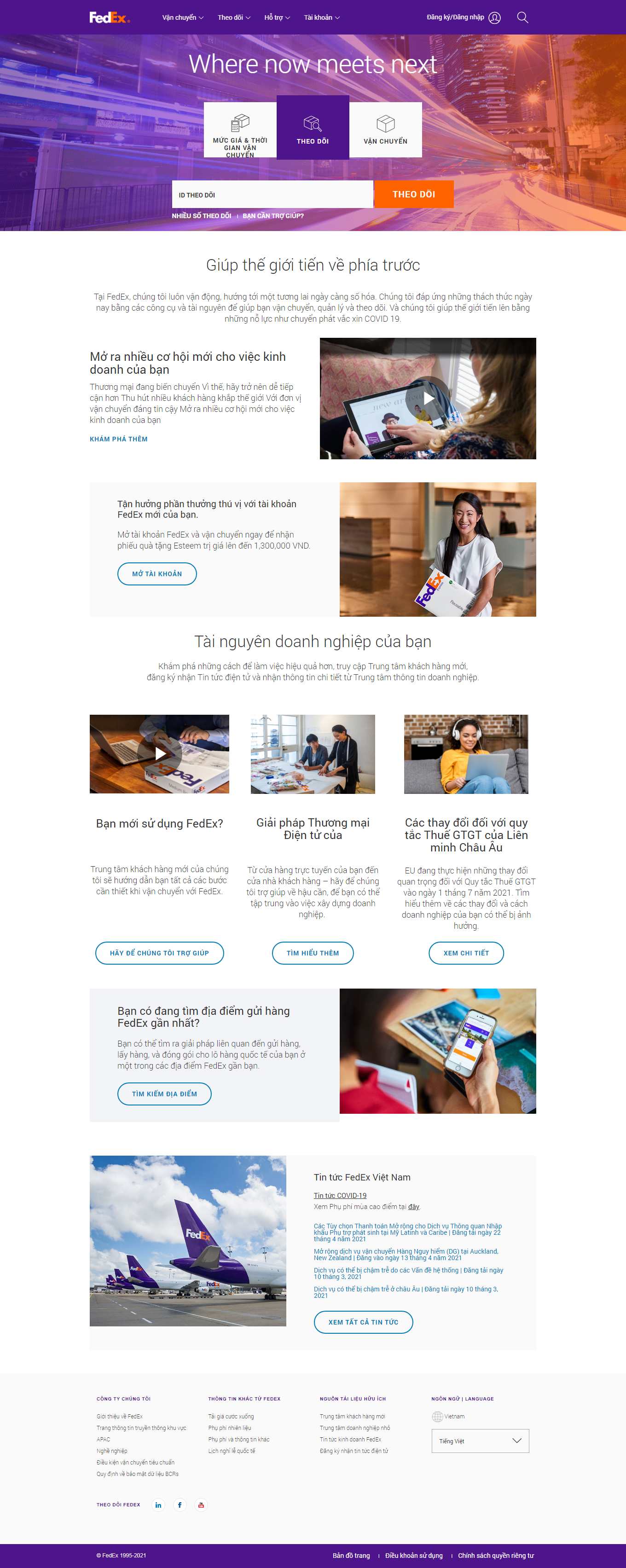 Thiết kế Web vận chuyển kho bãi fedex.com