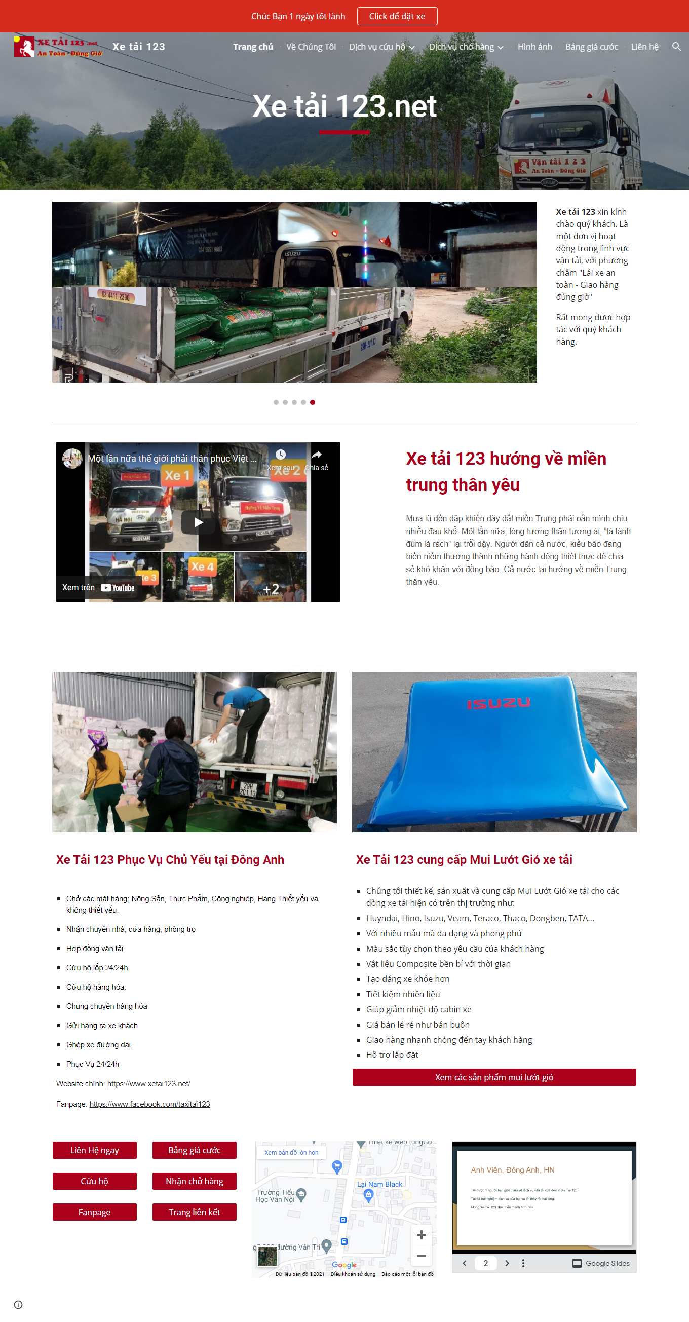 Thiết kế Web vận chuyển kho bãi xetai123.net