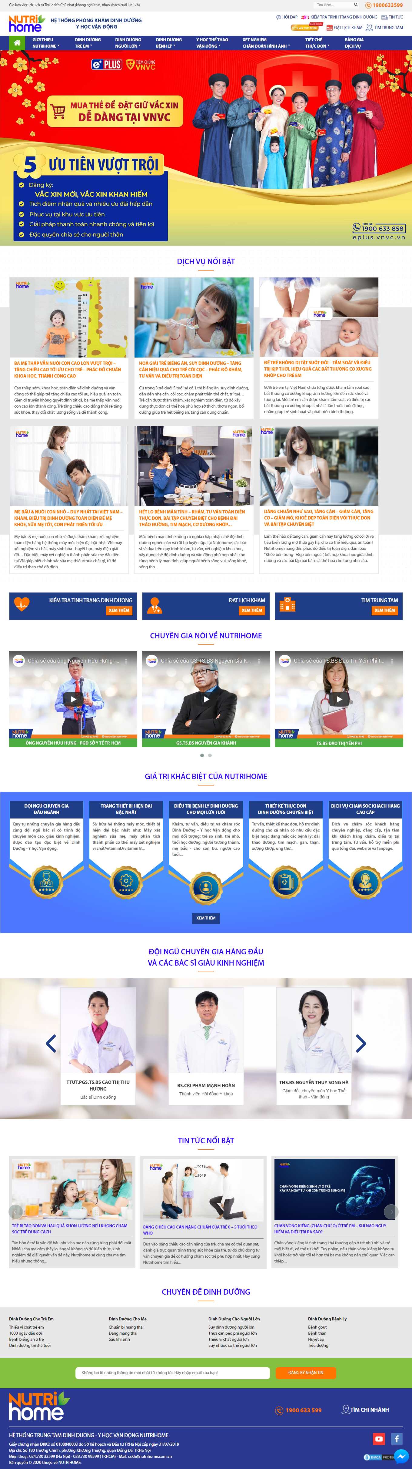 Thiết kế Web thực phẩm dinh dưỡng nutrihome.vn