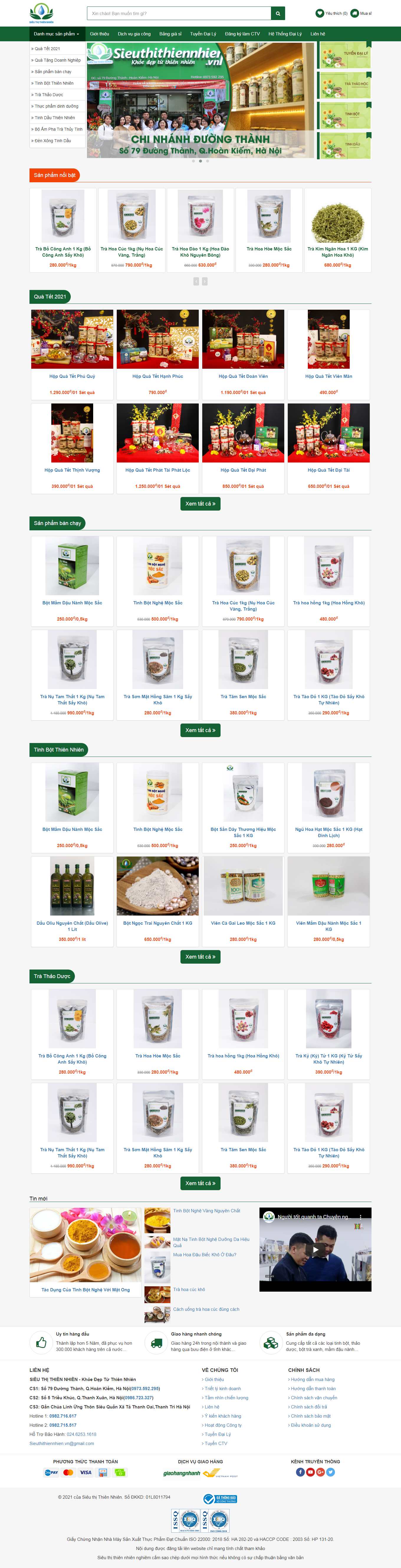 Thiết kế Web thực phẩm dinh dưỡng sieuthithiennhien.vn