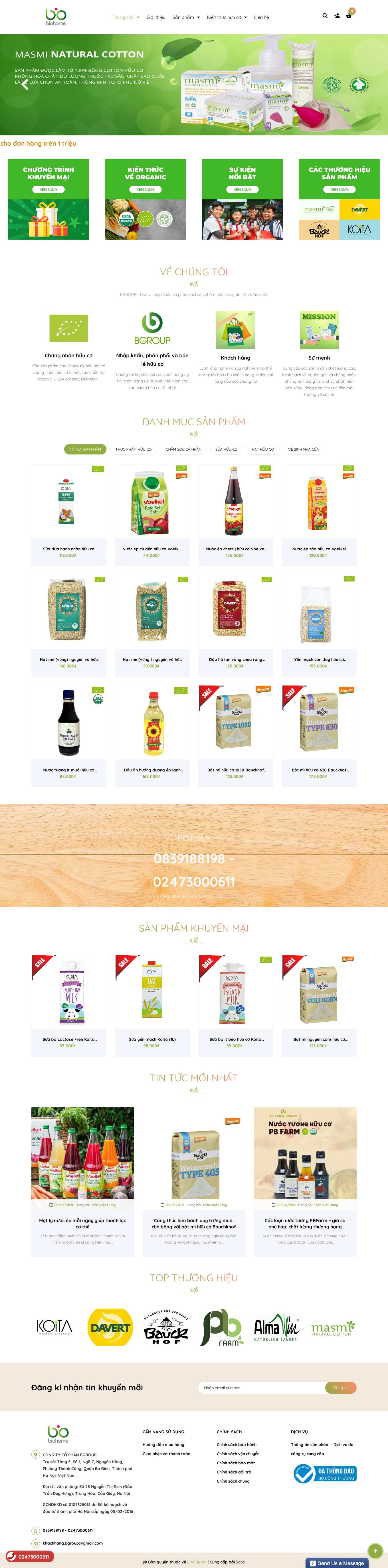 Thiết kế Web thực phẩm dinh dưỡng biohome.vn