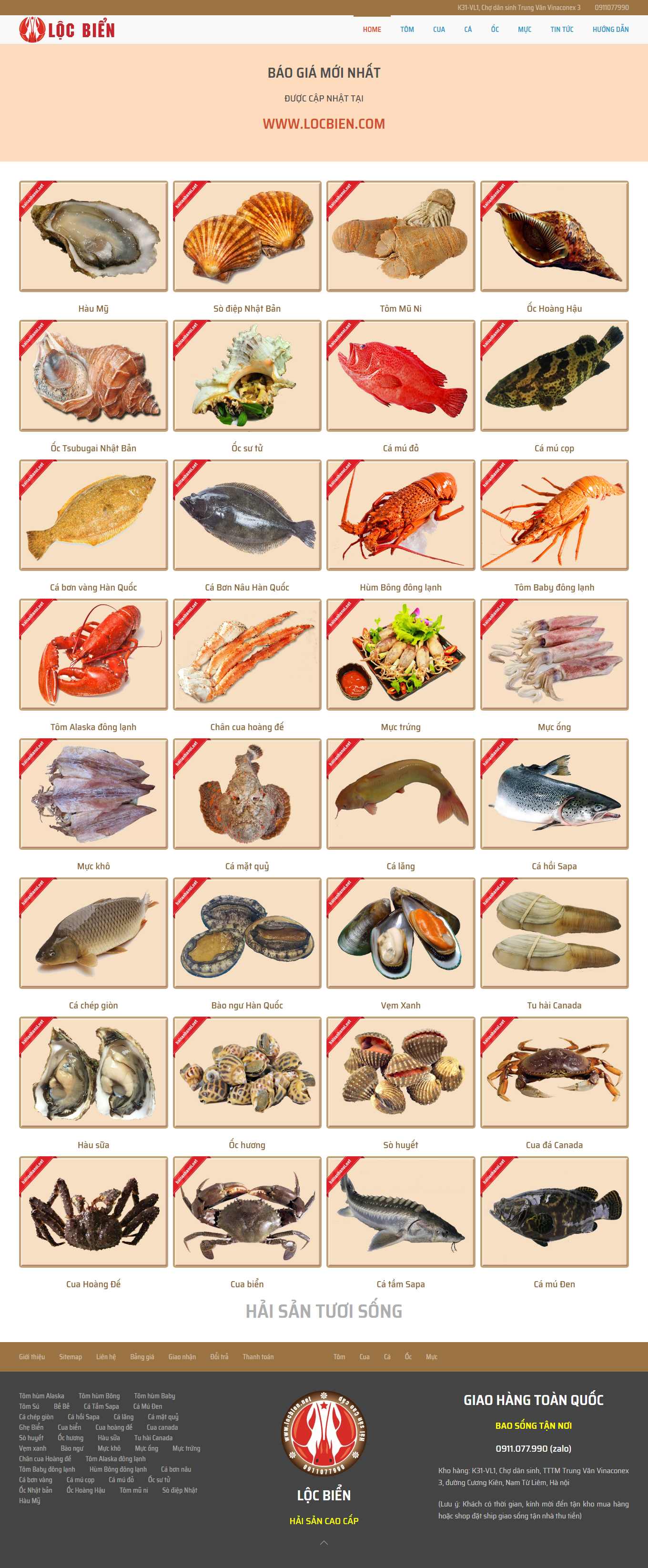 Thiết kế Web thủy hải sản haisanhanoi.net