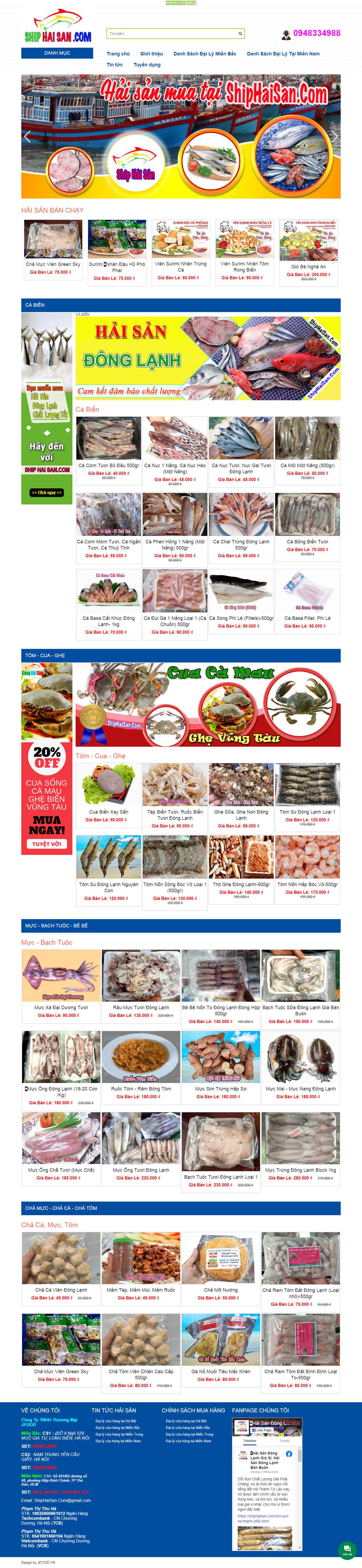 Thiết kế Web thủy hải sản shiphaisan.com