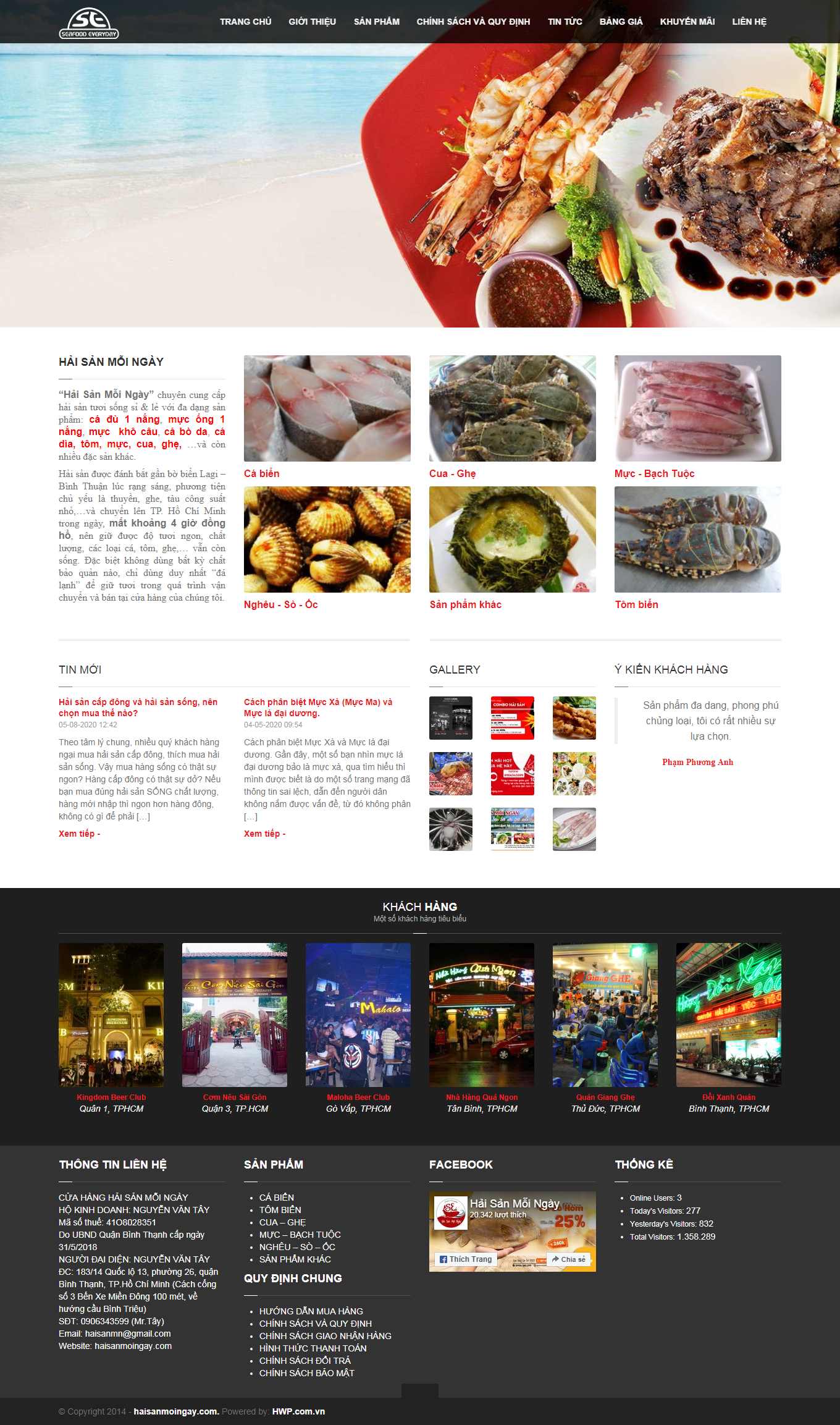 Thiết kế Web thủy hải sản haisanmoingay.com