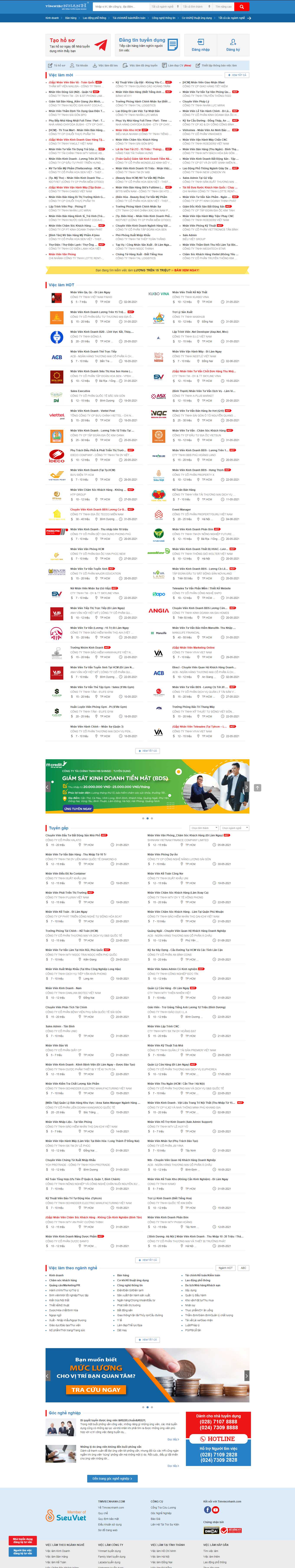 Thiết kế Web tuyển dụng  việc làm timviecnhanh.com