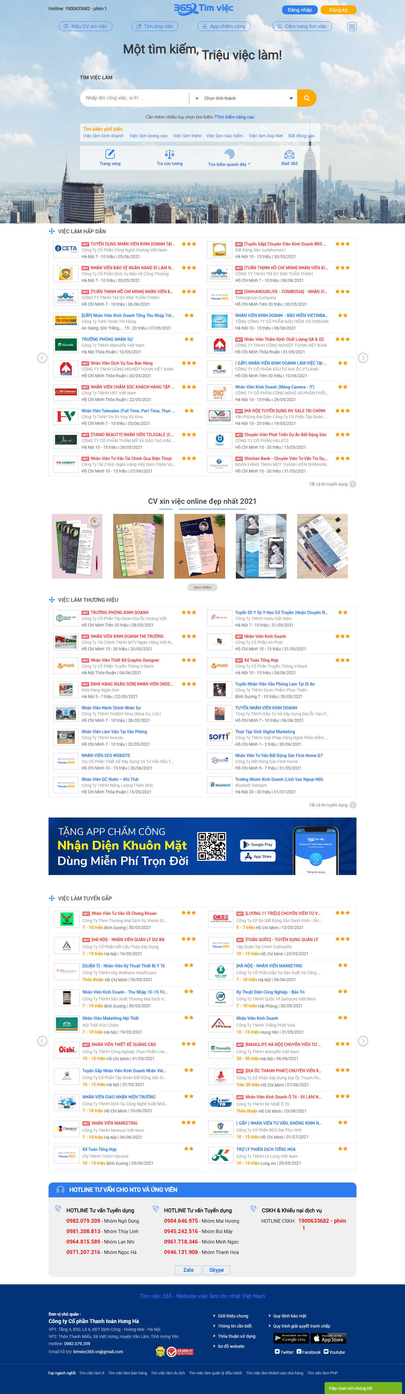 Thiết kế Web tuyển dụng  việc làm timviec365.vn