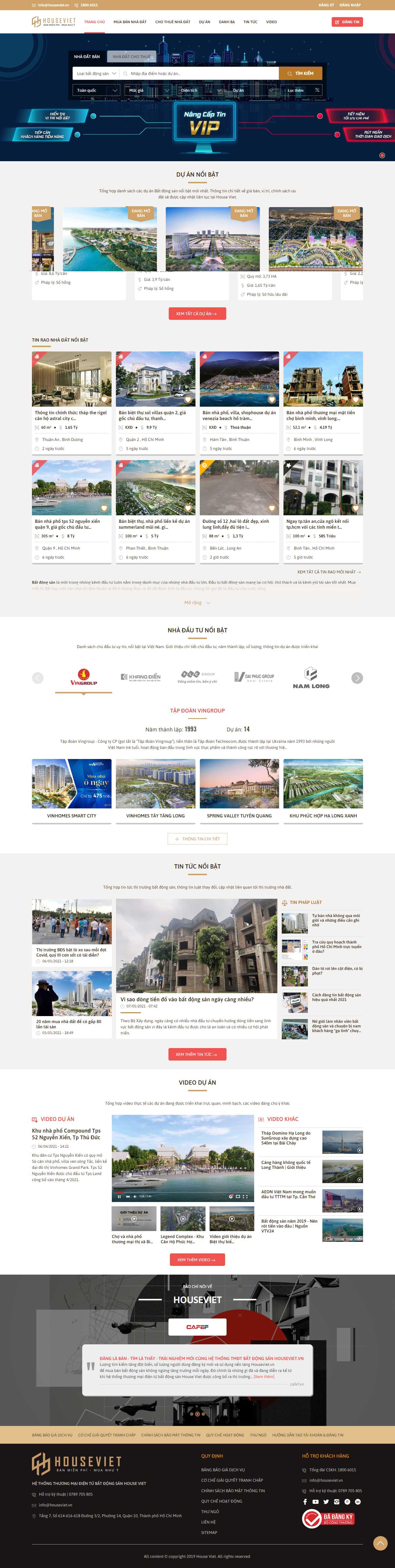 Thiết kế Web bất động sản  nhà đất houseviet.vn