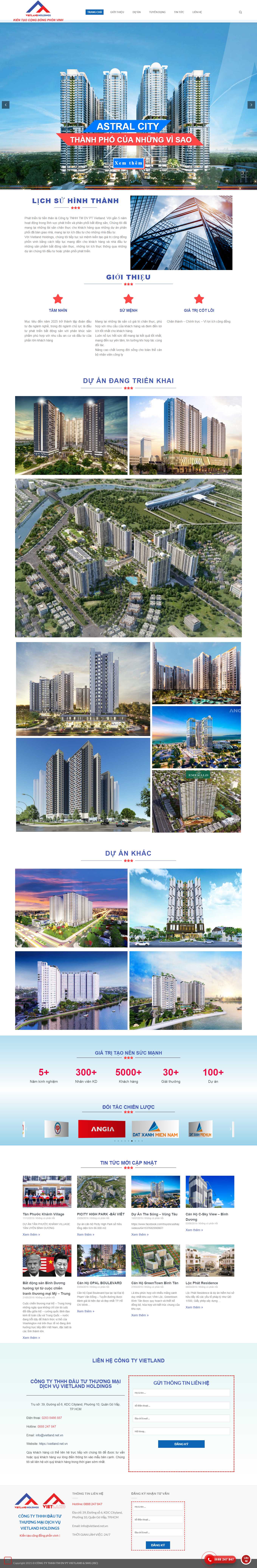 Thiết kế Web bất động sản  nhà đất vietland.net.vn