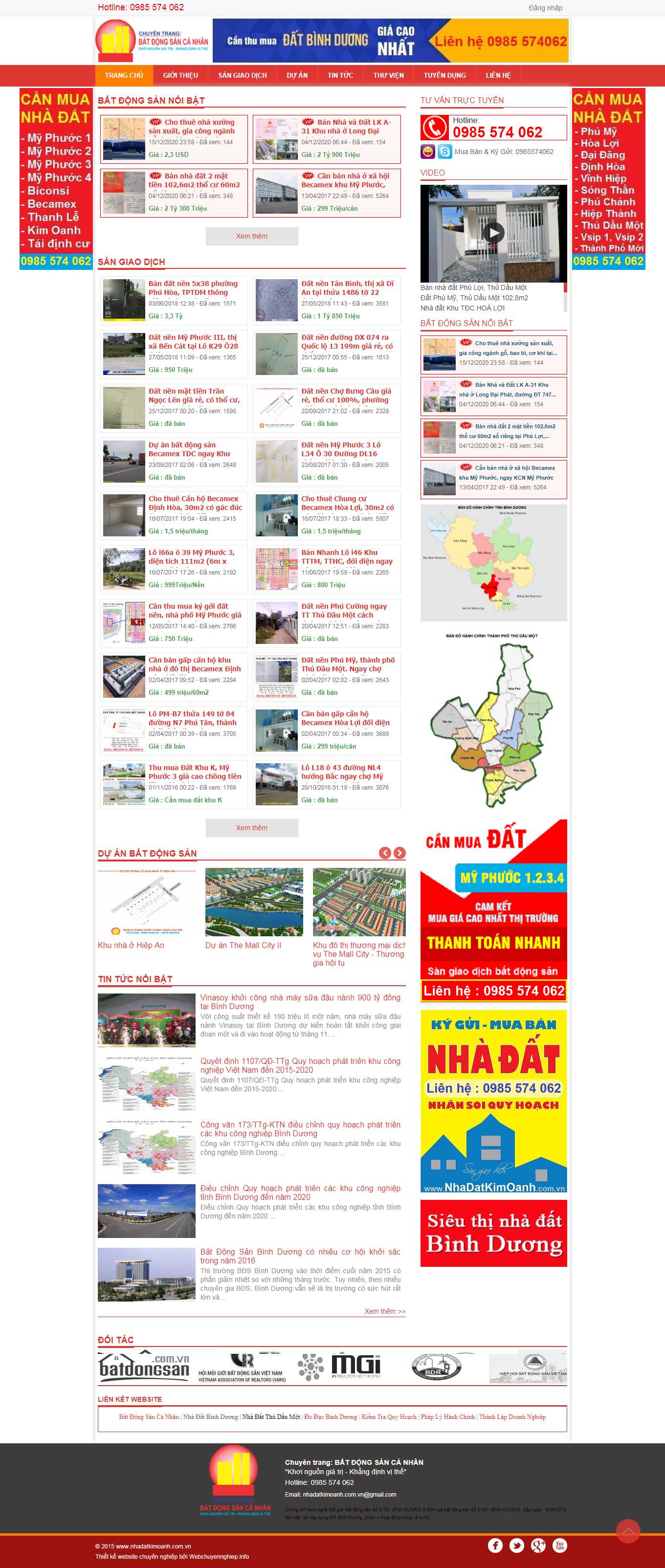 Thiết kế Web bất động sản  nhà đất nhadatkimoanh.com.vn