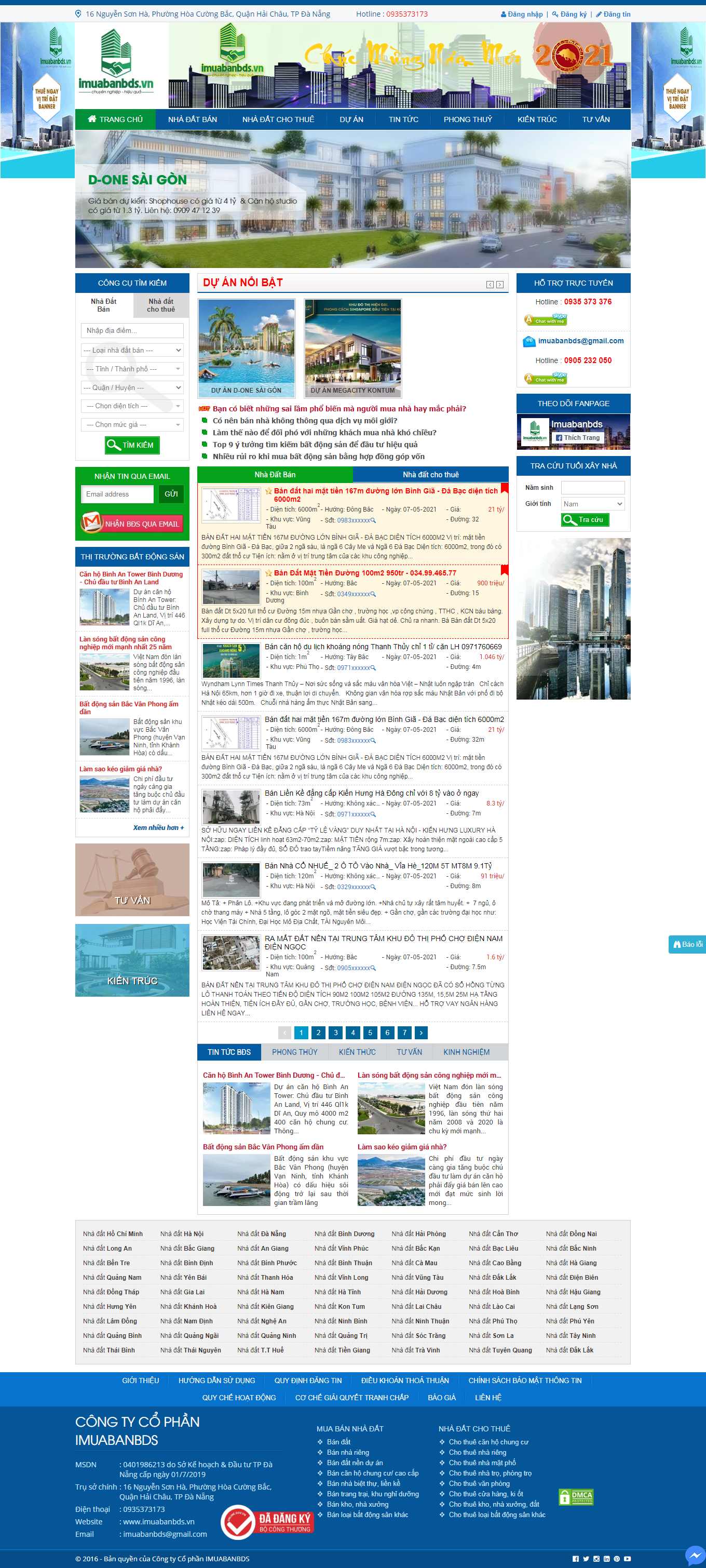 Thiết kế Web bất động sản  nhà đất imuabanbds.vn
