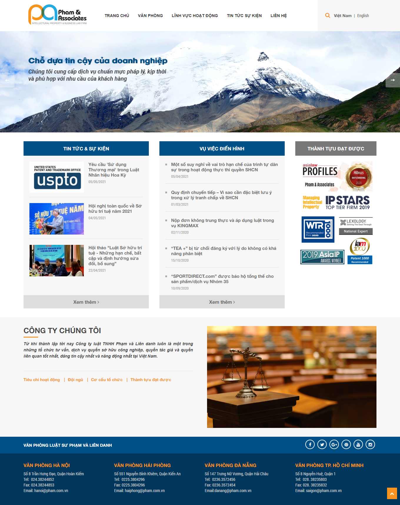 Thiết kế Web văn phòng luật sư pham.com.vn