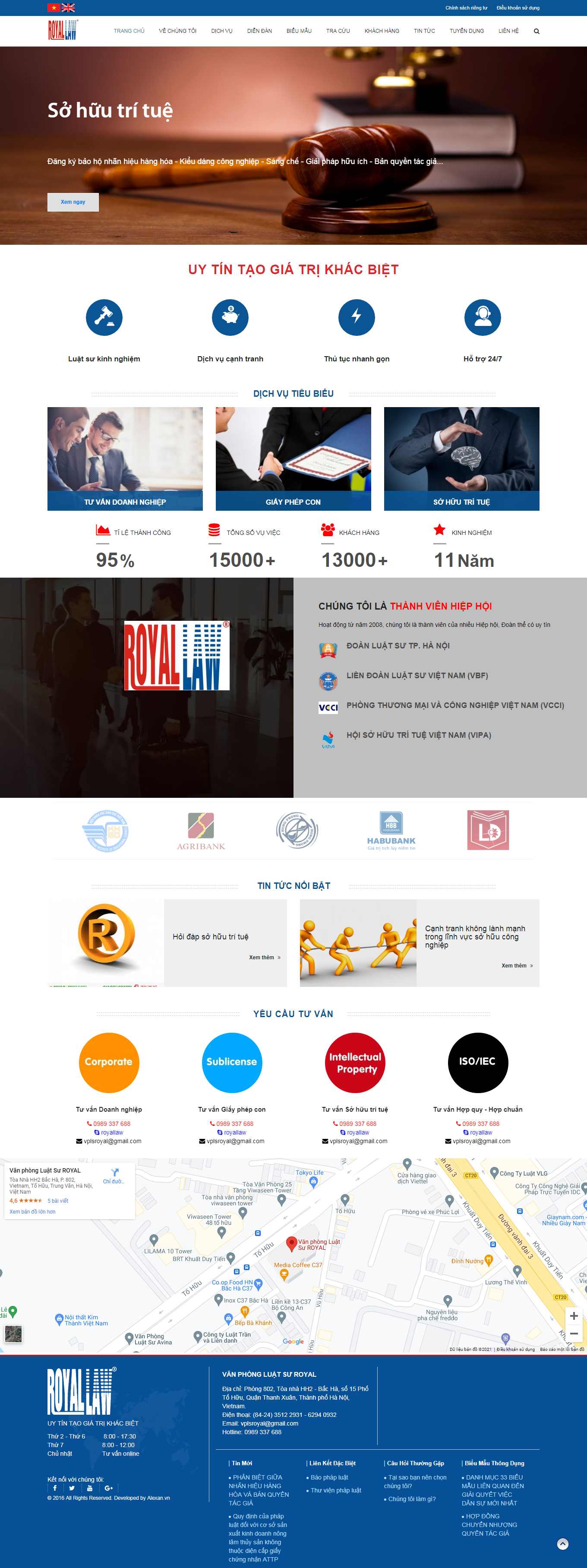 Thiết kế Web văn phòng luật sư royallaw.vn