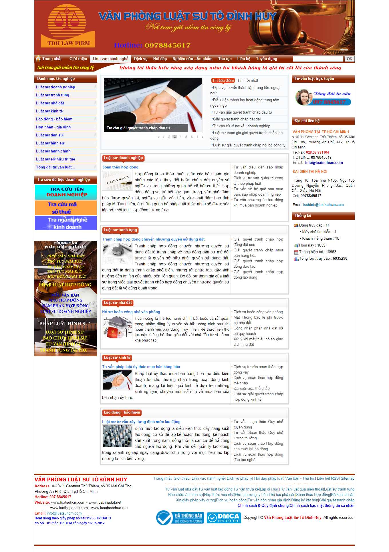 Thiết kế Web văn phòng luật sư luatsuhcm.com