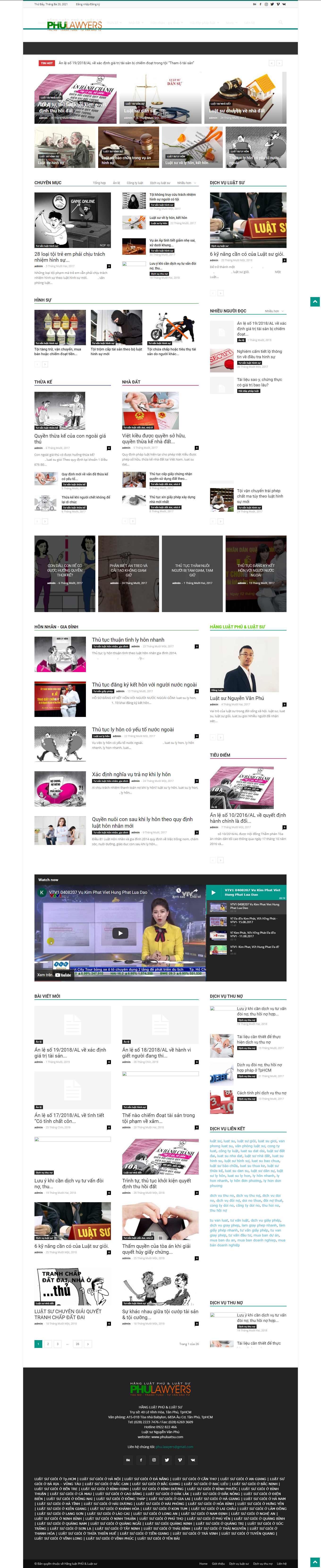 Thiết kế Web văn phòng luật sư phu-lawyers.com