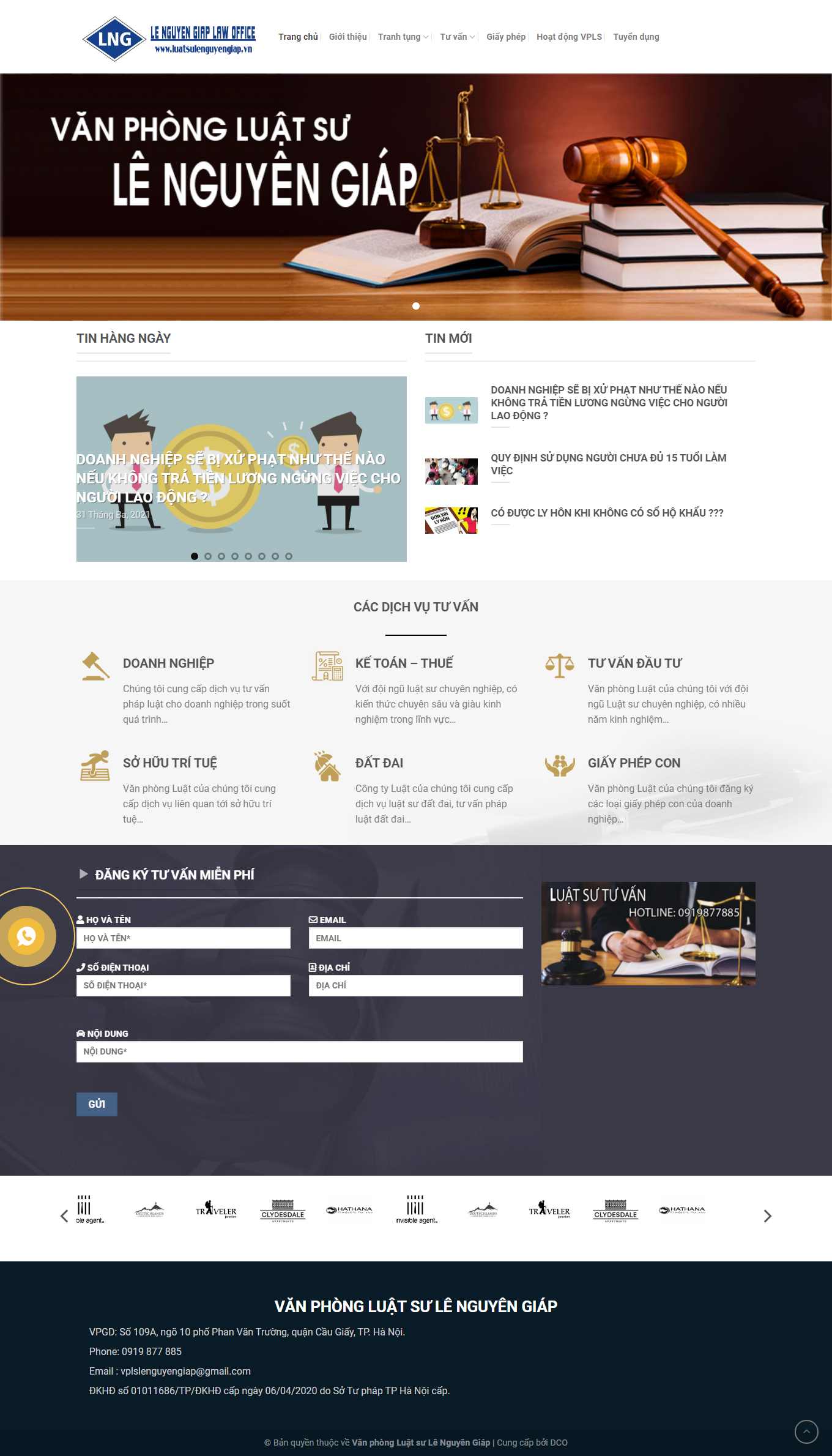 Thiết kế Web văn phòng luật sư luatsulenguyengiap.vn