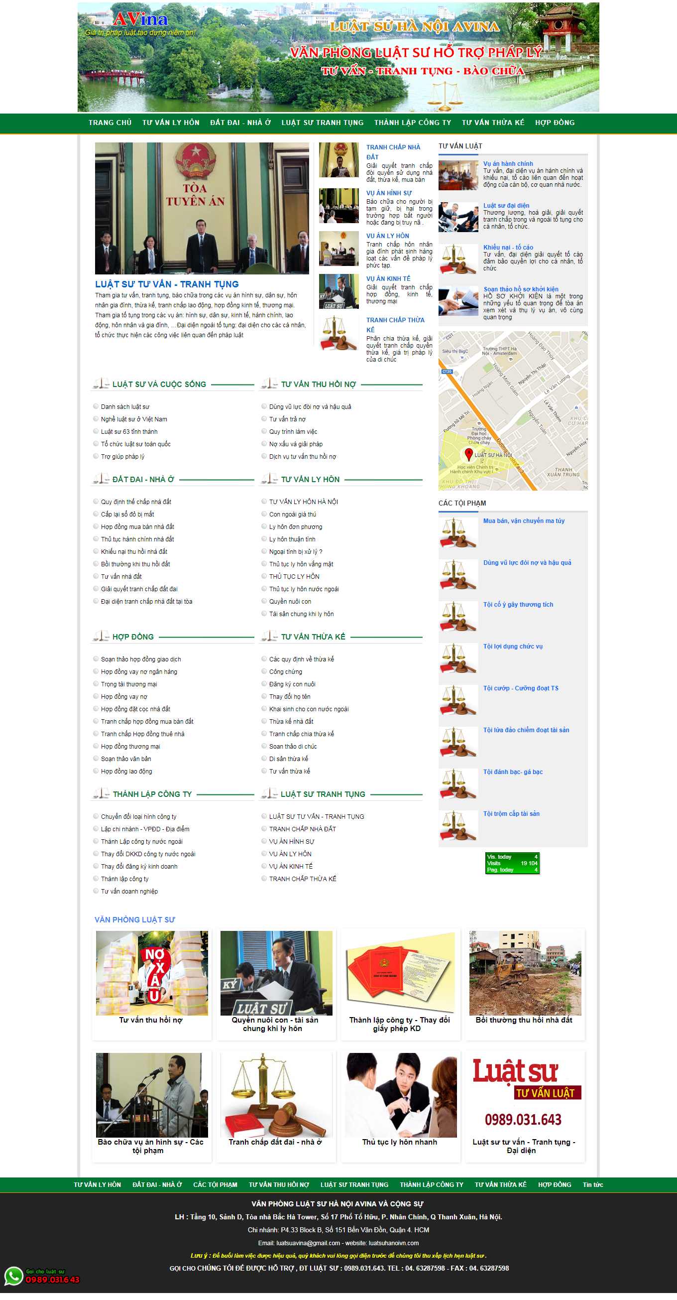Thiết kế Web văn phòng luật sư luatsuhanoivn.com