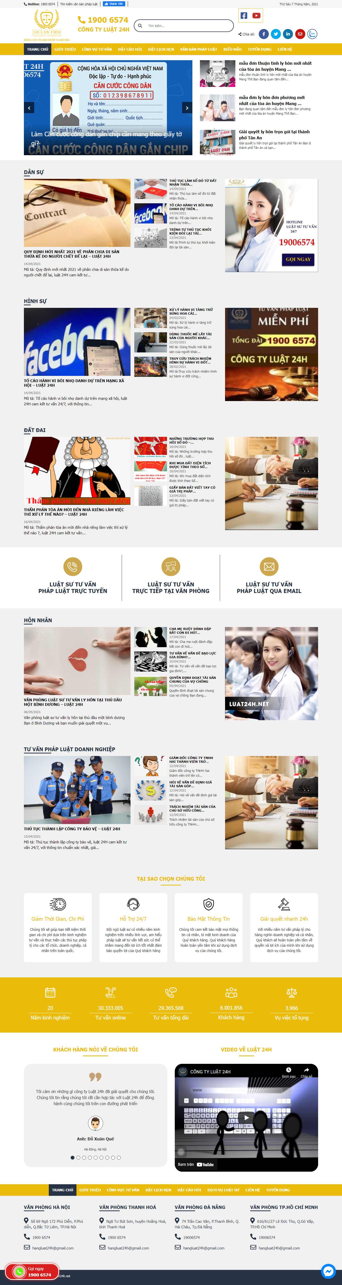 Thiết kế Web văn phòng luật sư luat24h.net