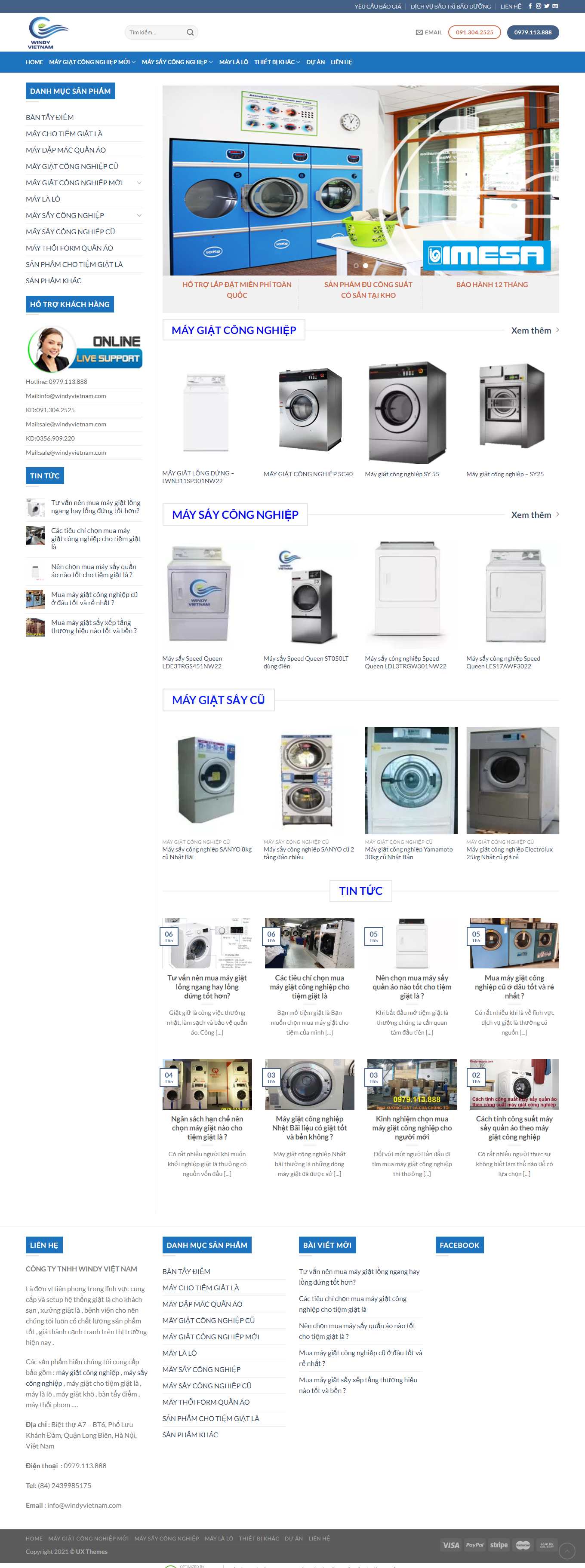 Thiết kế Web giặt là công nghiệp windyvietnam.com