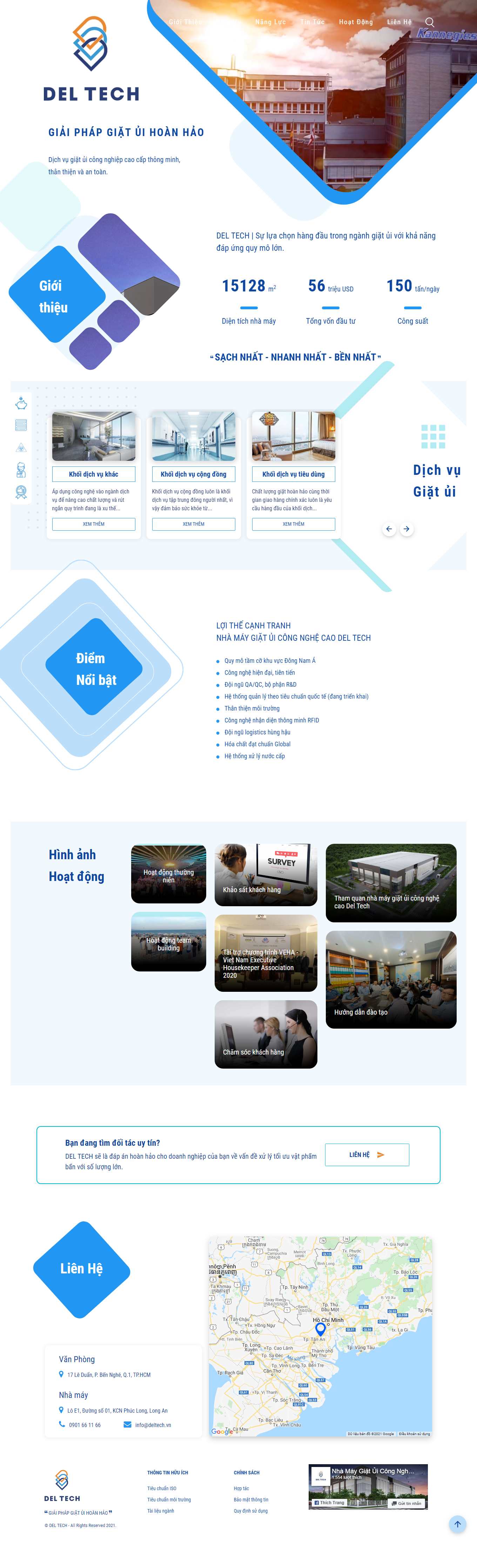 Thiết kế Web giặt là công nghiệp deltech.vn