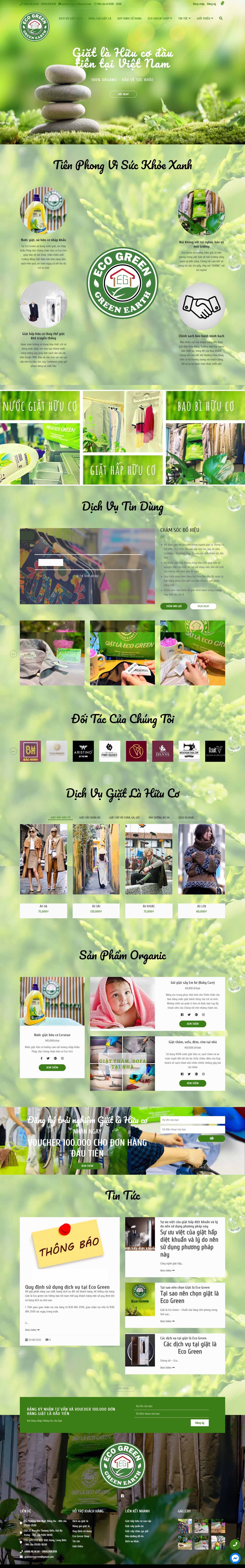 Thiết kế Web giặt là công nghiệp giatlaecogreen.com