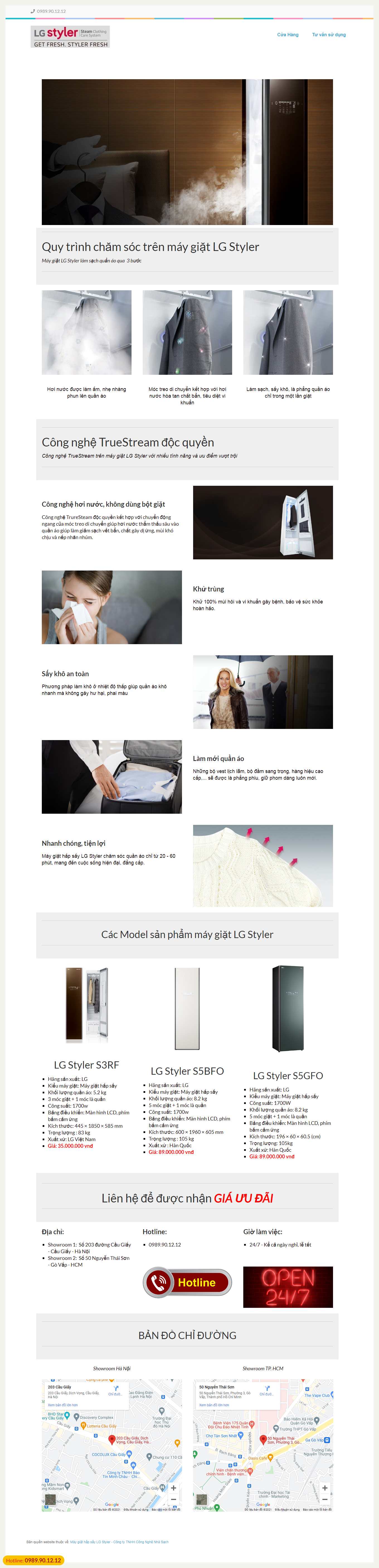 Thiết kế Web giặt là công nghiệp styler.vn