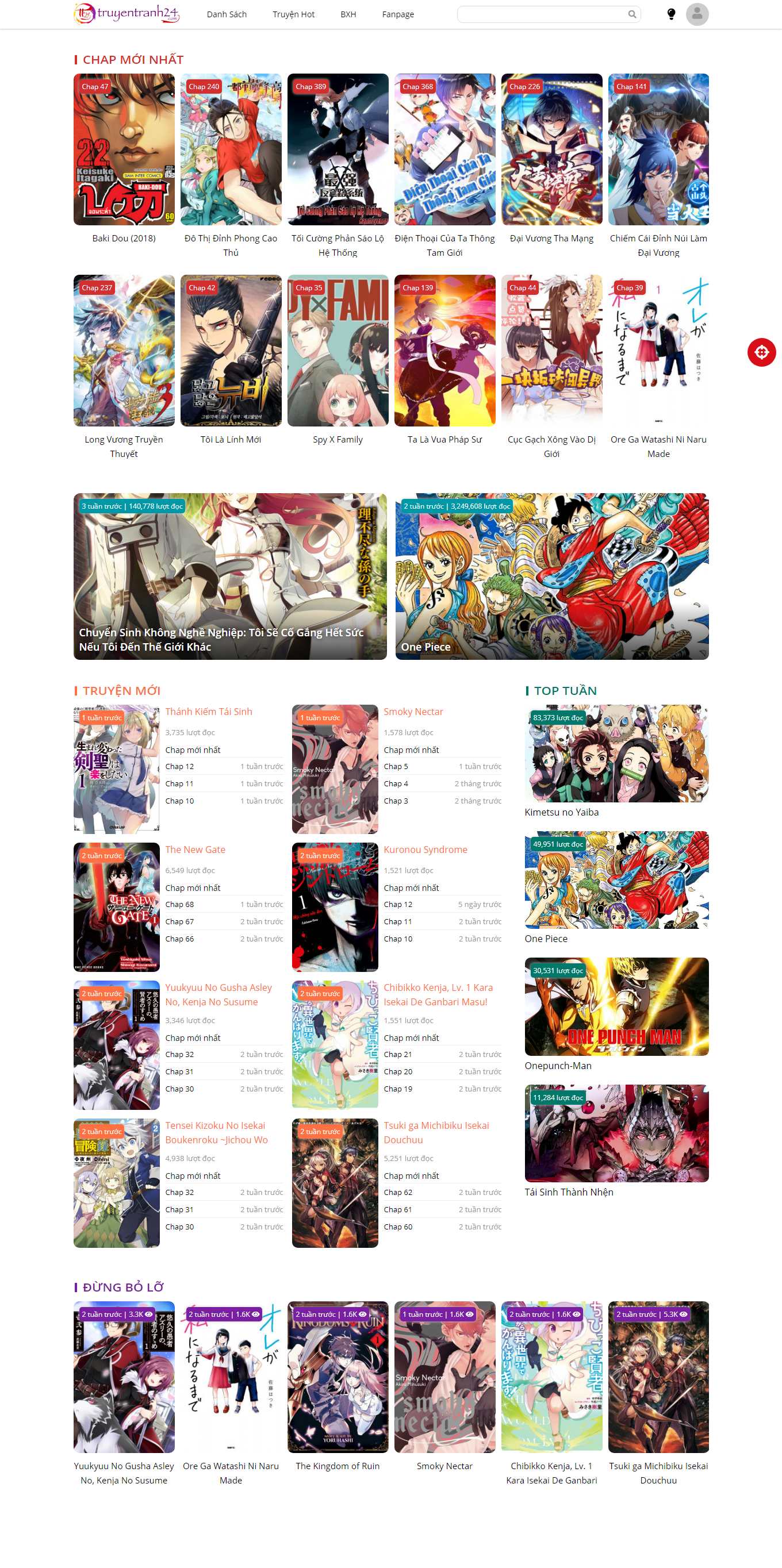 Thiết kế Web truyện tranh truyentranh24.com