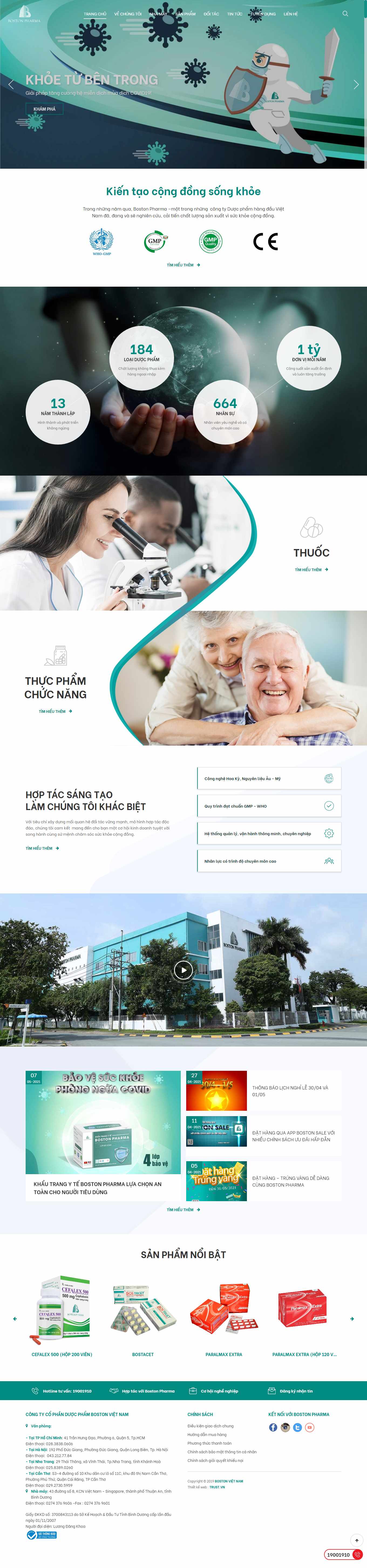 Thiết kế Web nhà thuốc bostonpharma.com.vn