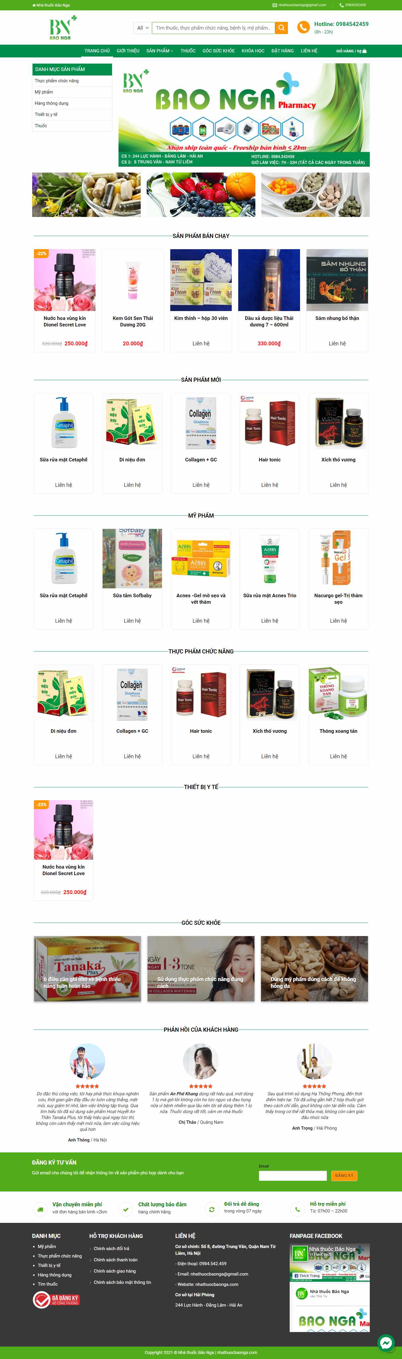 Thiết kế Web nhà thuốc nhathuocbaonga.com