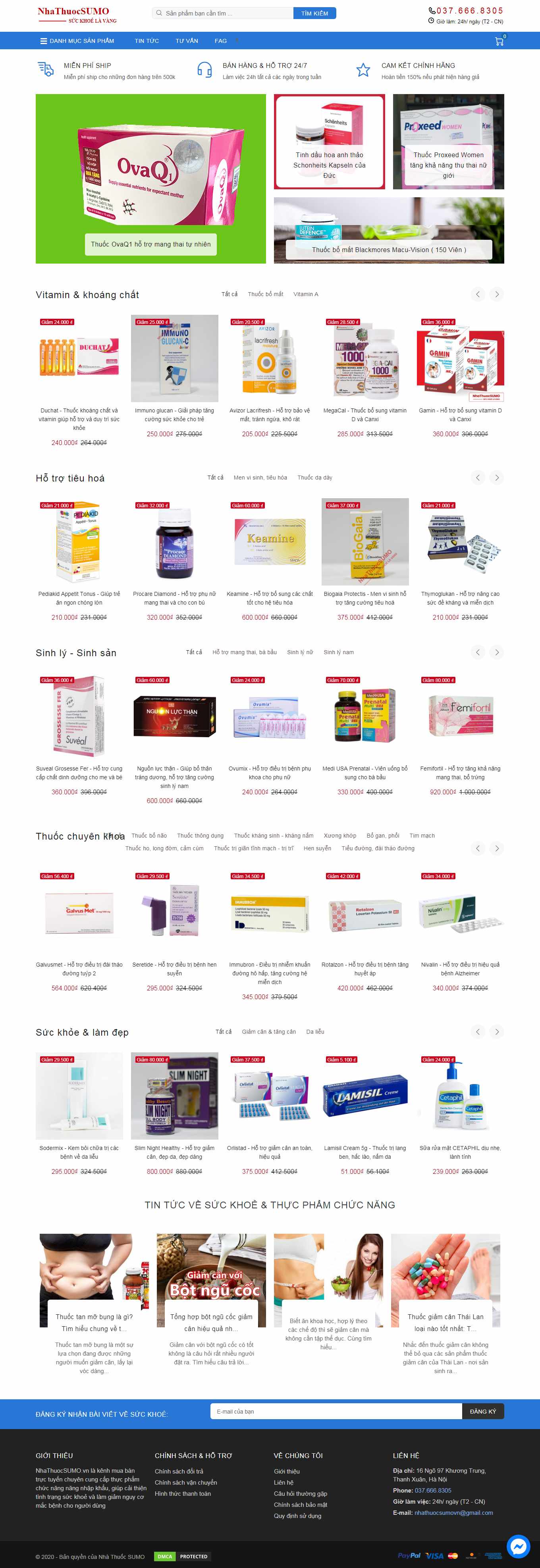 Thiết kế Web nhà thuốc nhathuocsumo.vn