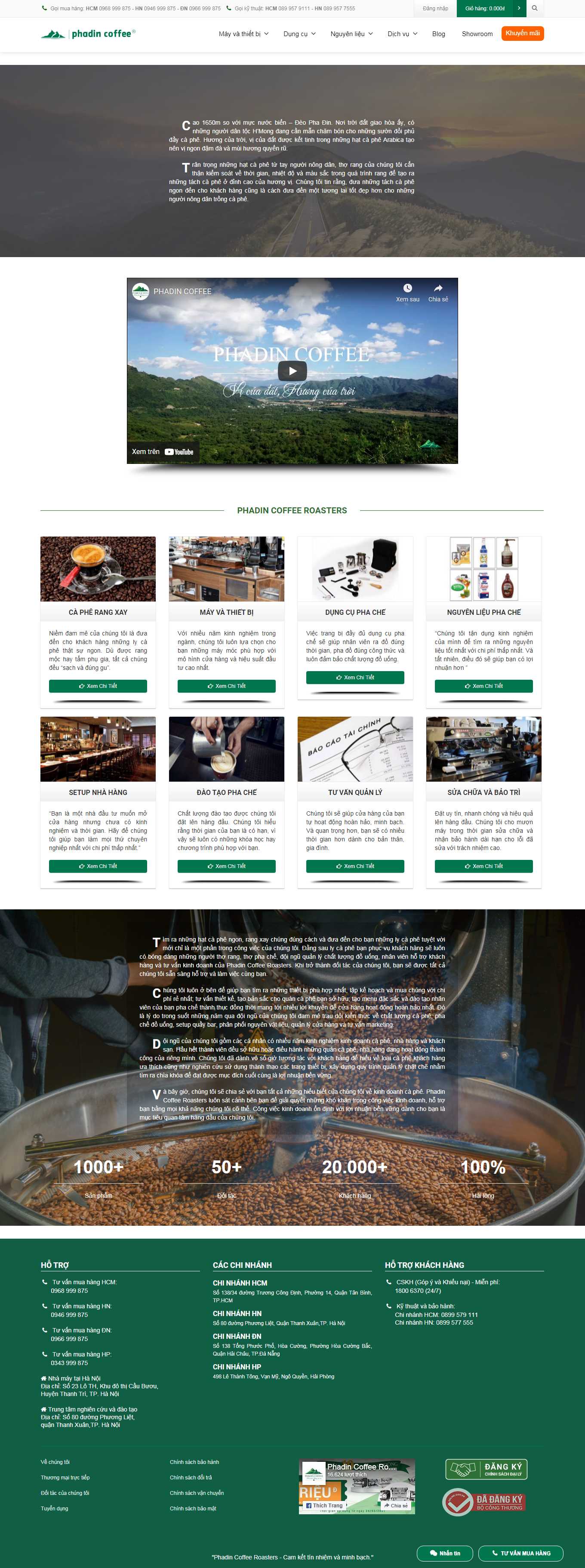 Thiết kế Web quán trà sữa phadincoffee.com