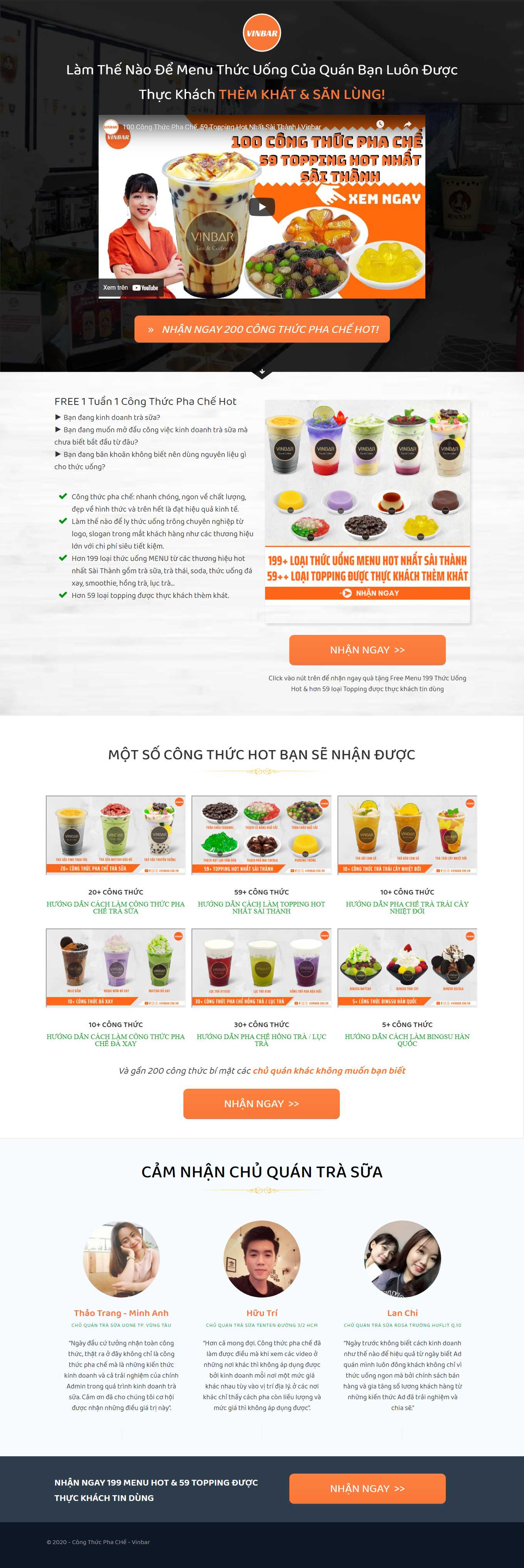 Thiết kế Web quán trà sữa congthucphache.com