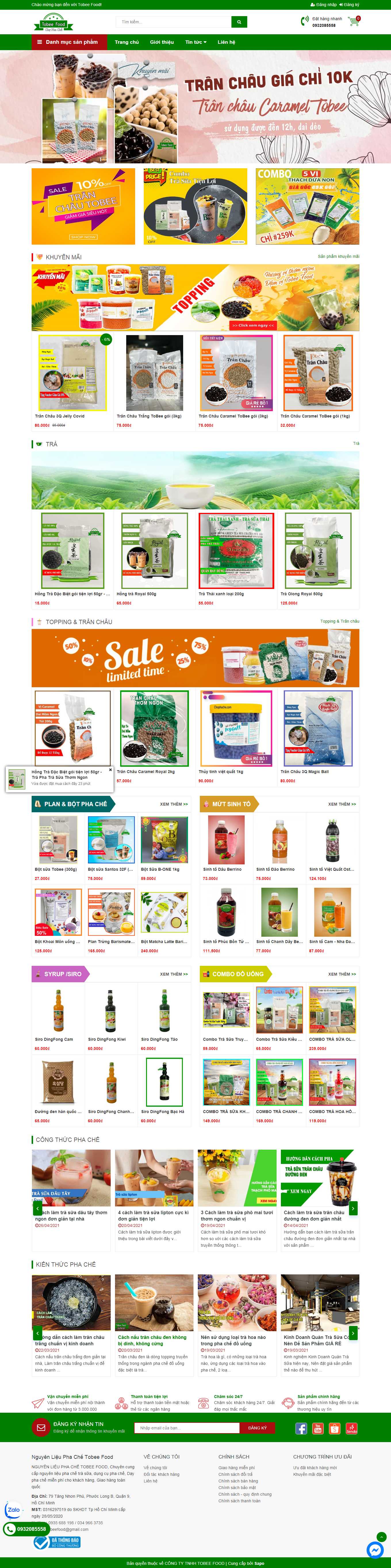 Thiết kế Web quán trà sữa chophache.com