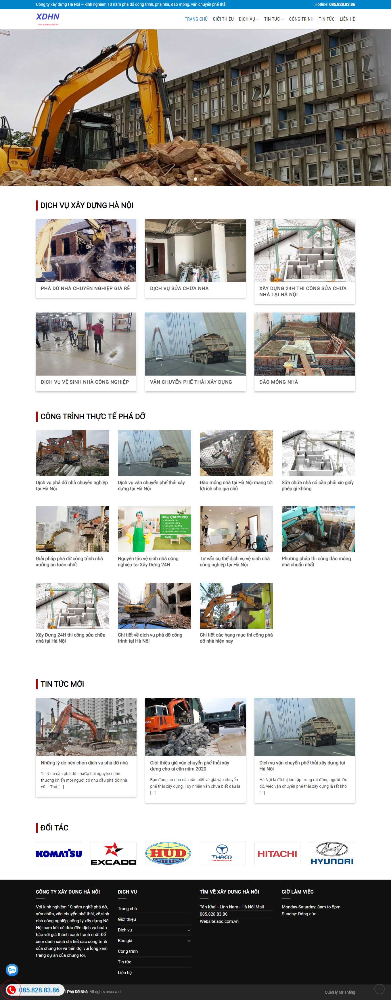 Thiết kế Web phá dỡ công trình suanhahn24h.net