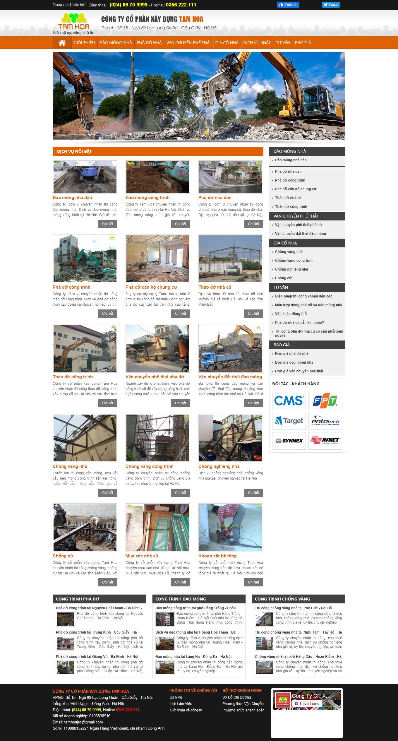 Thiết kế Web phá dỡ công trình daomongnha.com