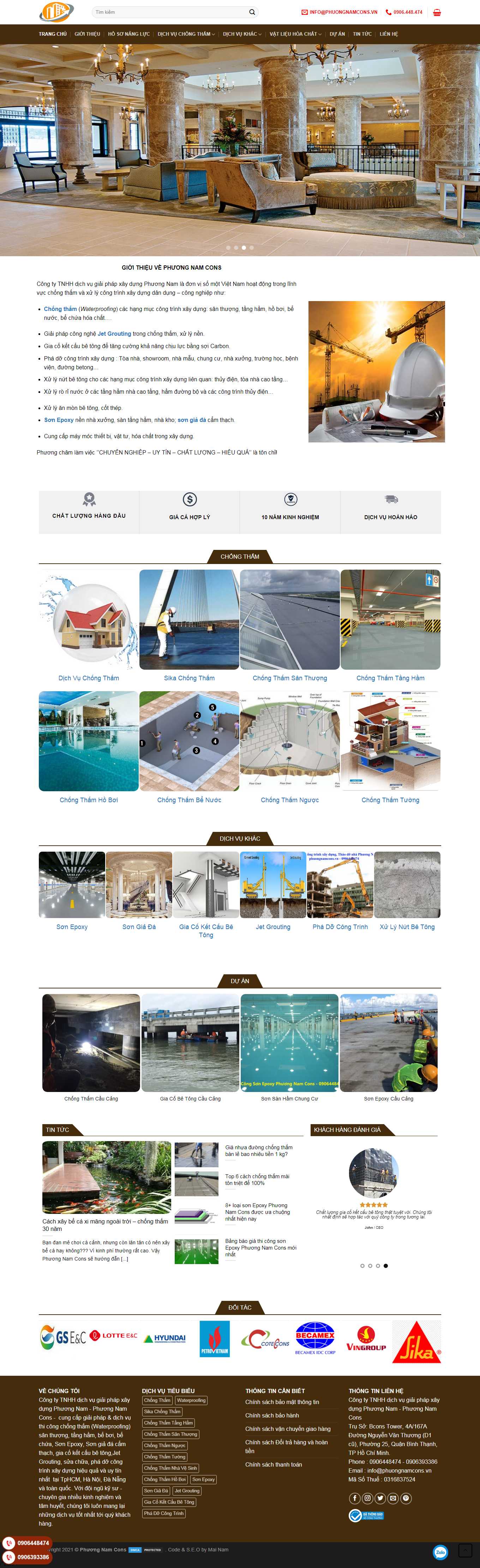 Thiết kế Web phá dỡ công trình phuongnamcons.vn