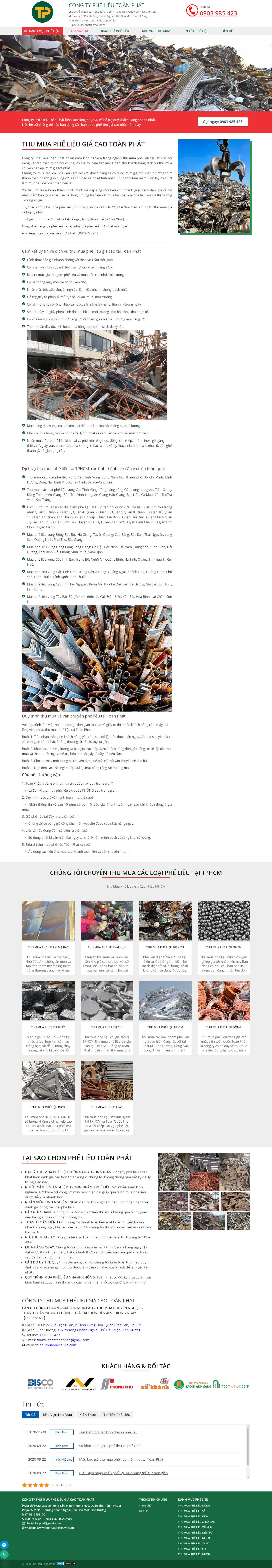 Thiết kế Web mua bán sắt vụn thumuaphelieuvn.com