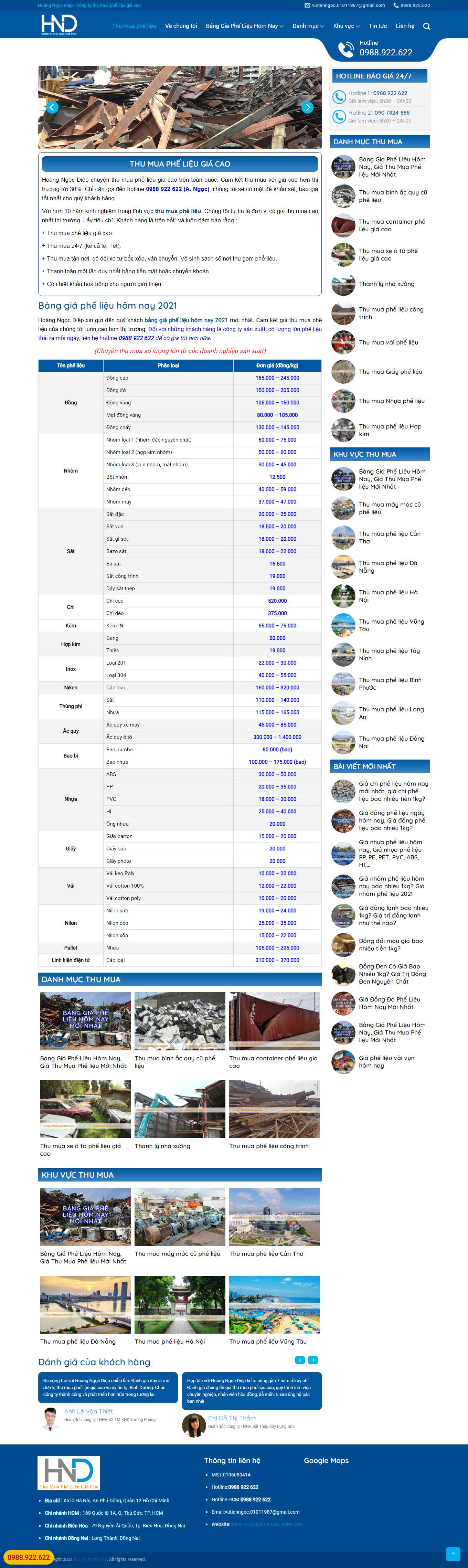 Thiết kế Web mua bán sắt vụn congtythumuaphelieu.net
