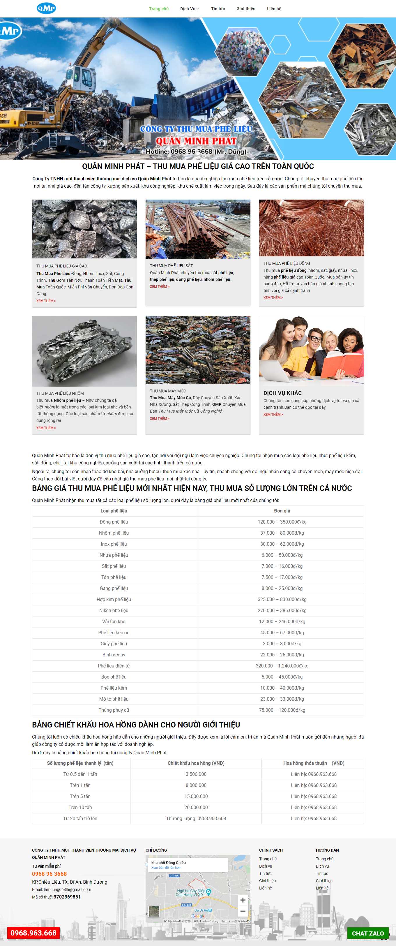 Thiết kế Web mua bán sắt vụn congtythumuaphelieu.com