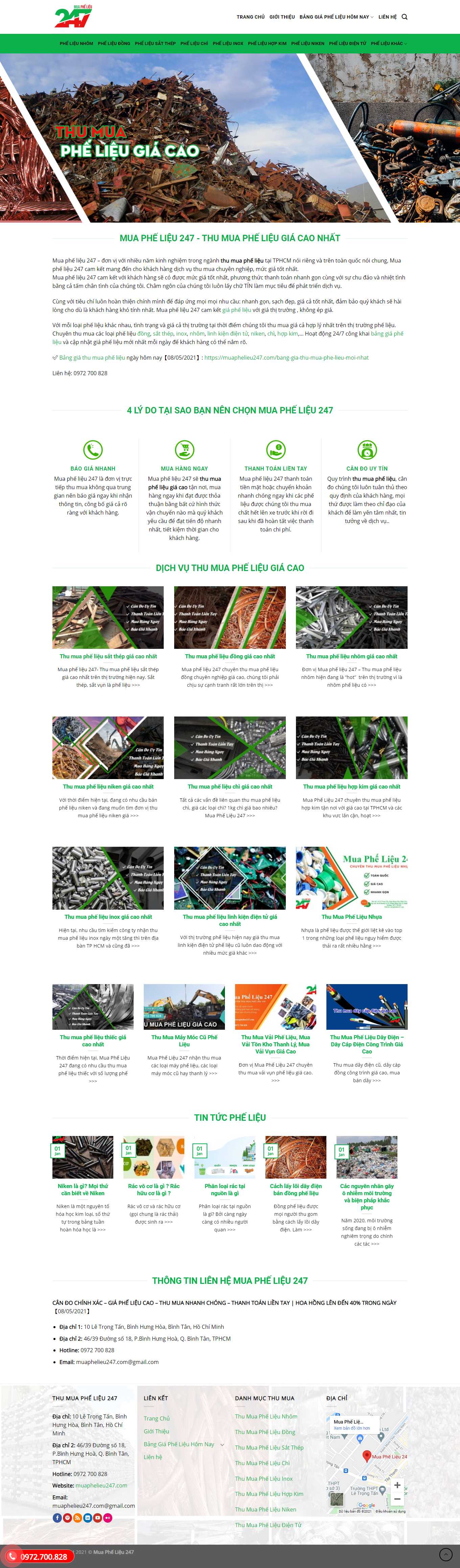 Thiết kế Web mua bán sắt vụn muaphelieu247.com