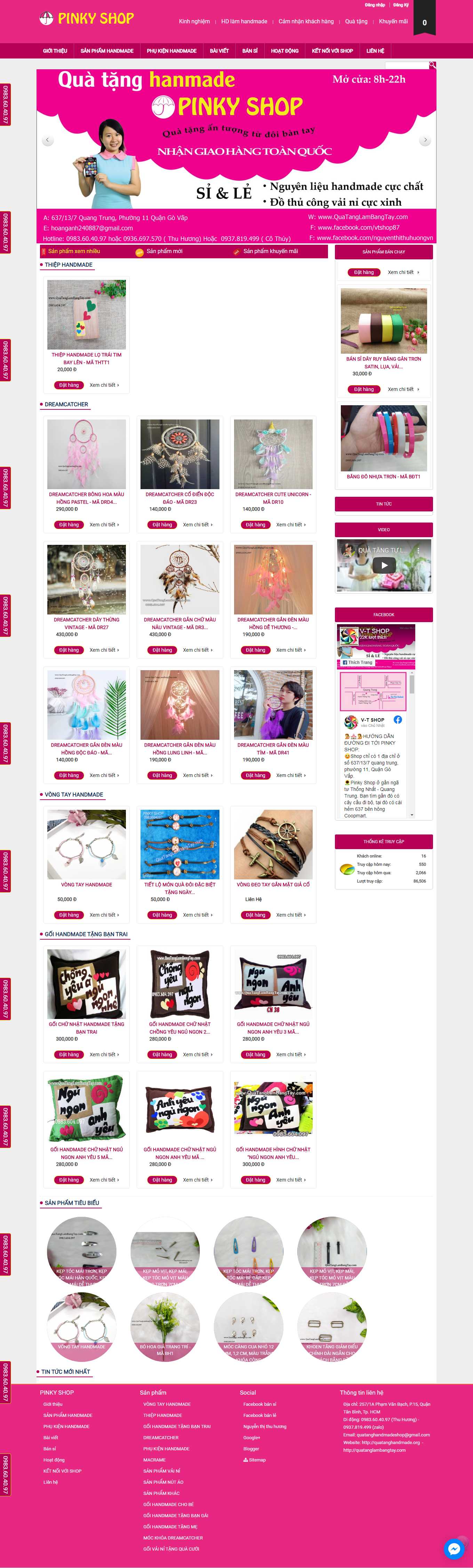 Thiết kế Web bán đồ handmade quatanglambangtay.com